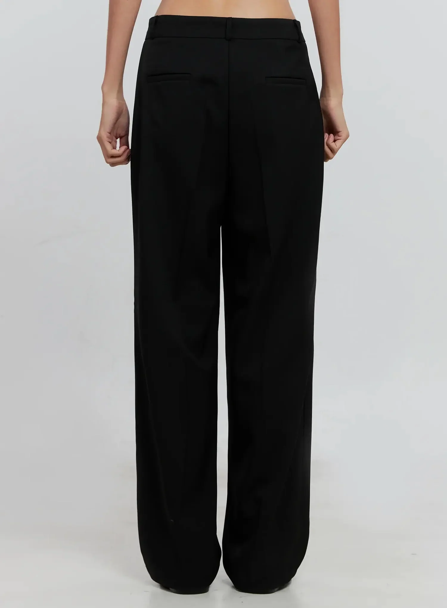Pintuck Wide-Leg Slacks IS516 - Image 8