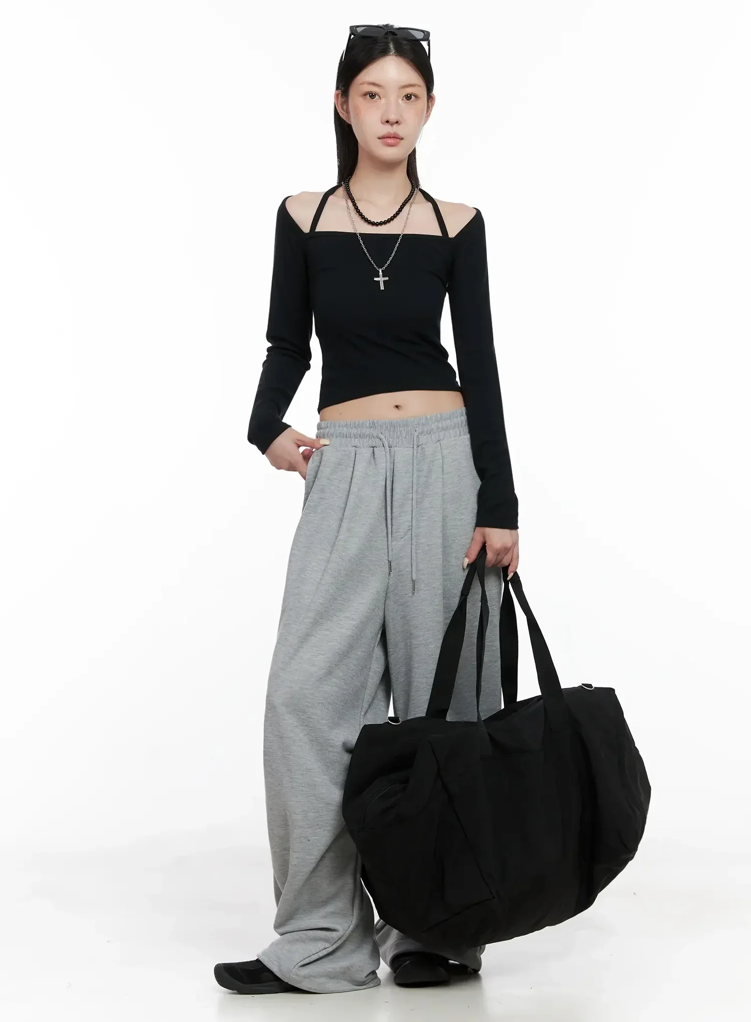 Pintuck Wide Leg Sweatpants IS508 - Image 16