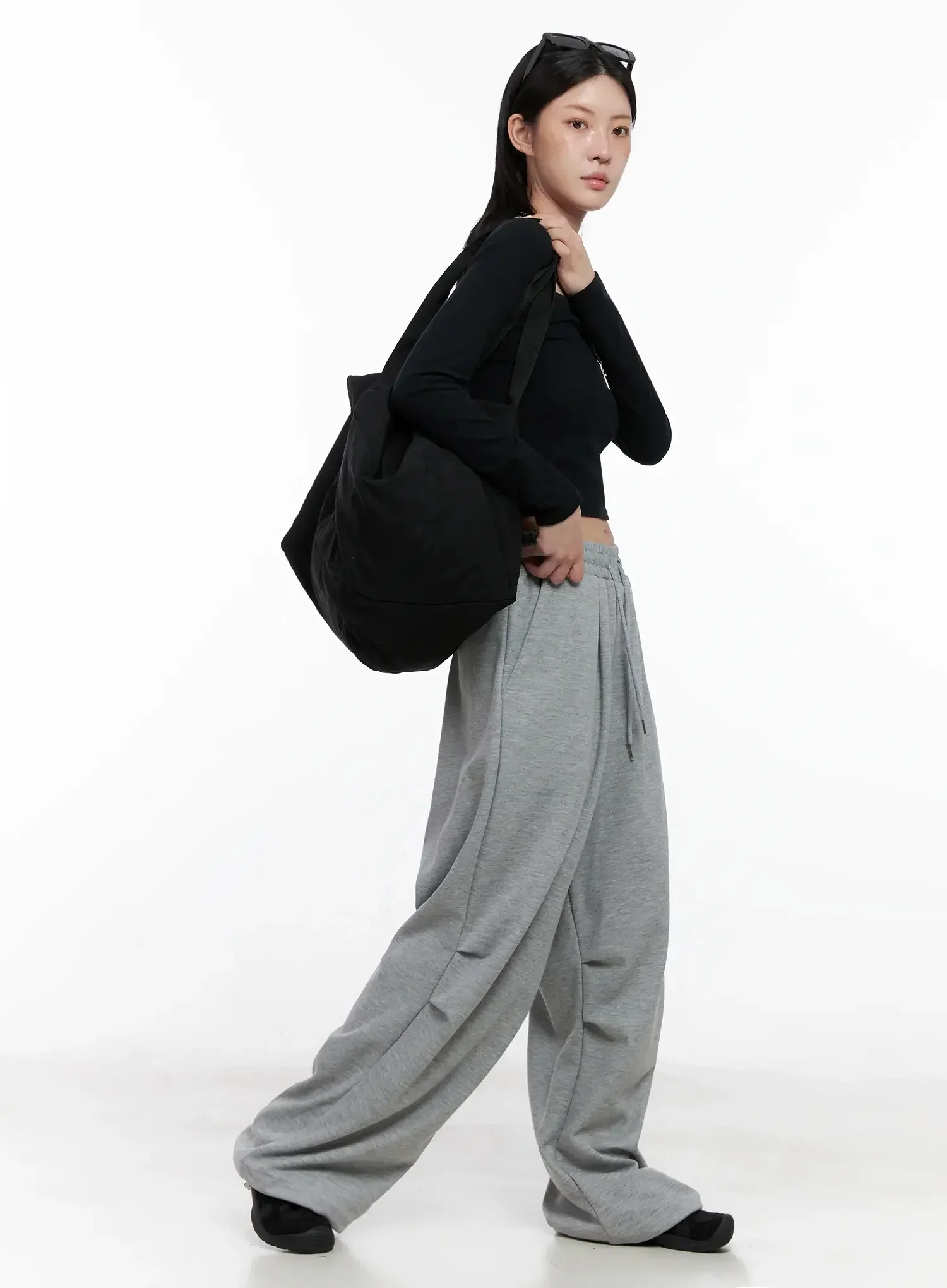 Pintuck Wide Leg Sweatpants IS508 - Image 2