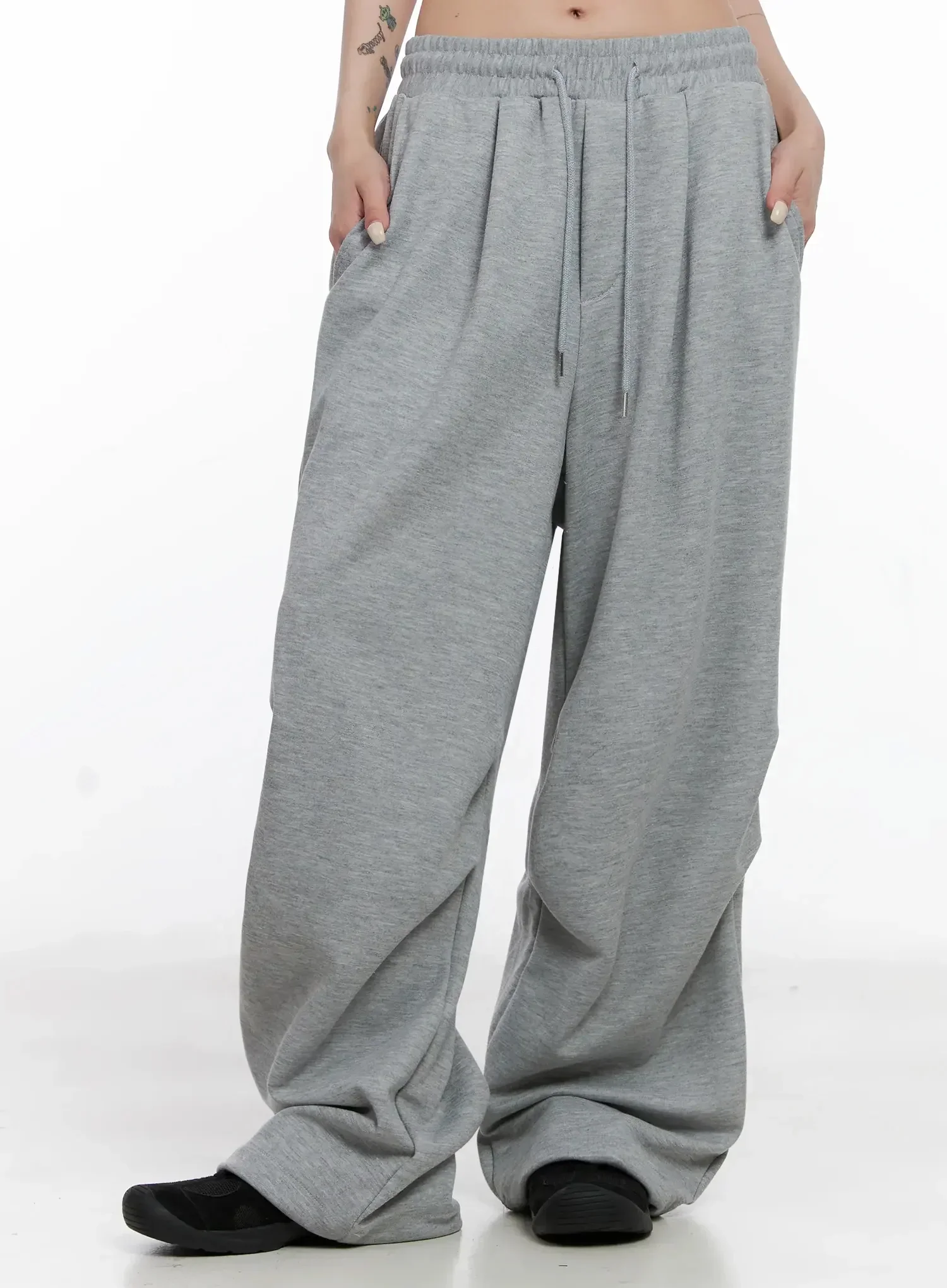 Pintuck Wide Leg Sweatpants IS508 - Image 7
