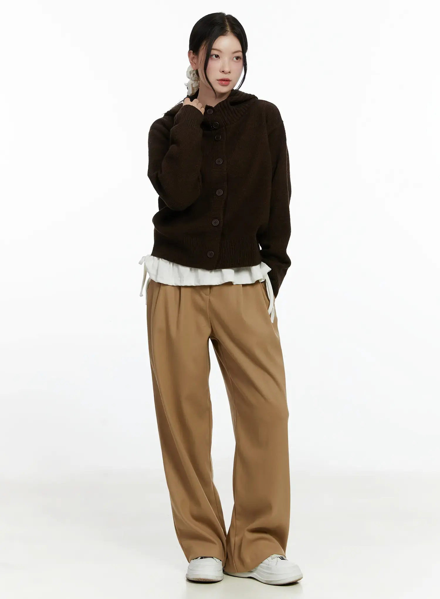 Pintuck Wide-Leg Trousers F502 - Image 2