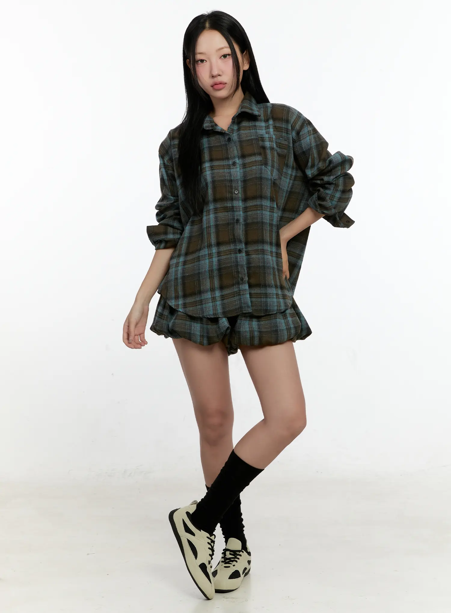 Plaid Balloon Shorts CN505