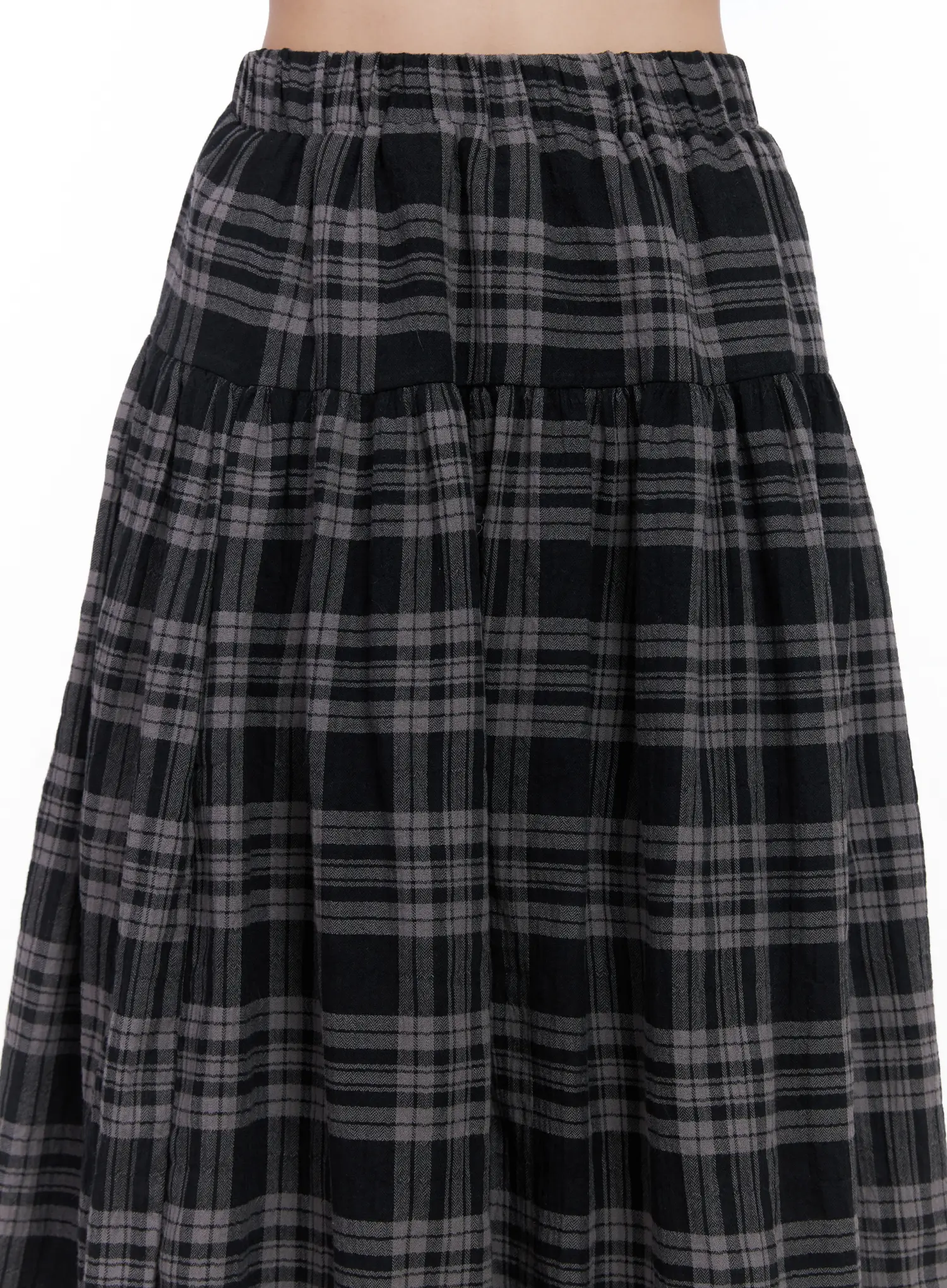 Plaid Flare Maxi Skirt CN514 - Image 3