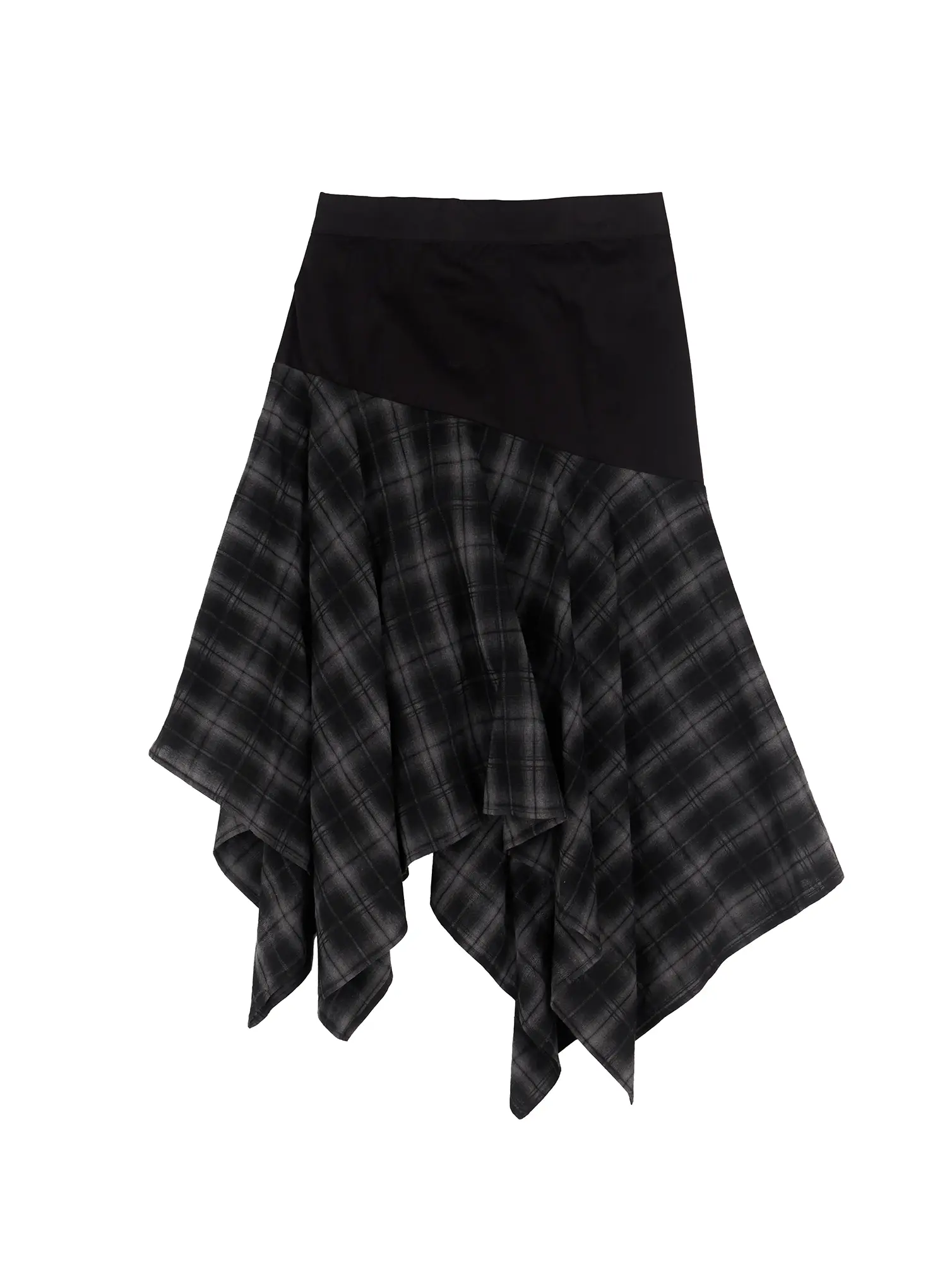 Plaid Layered Asymmetric Skirt F516 - Image 19