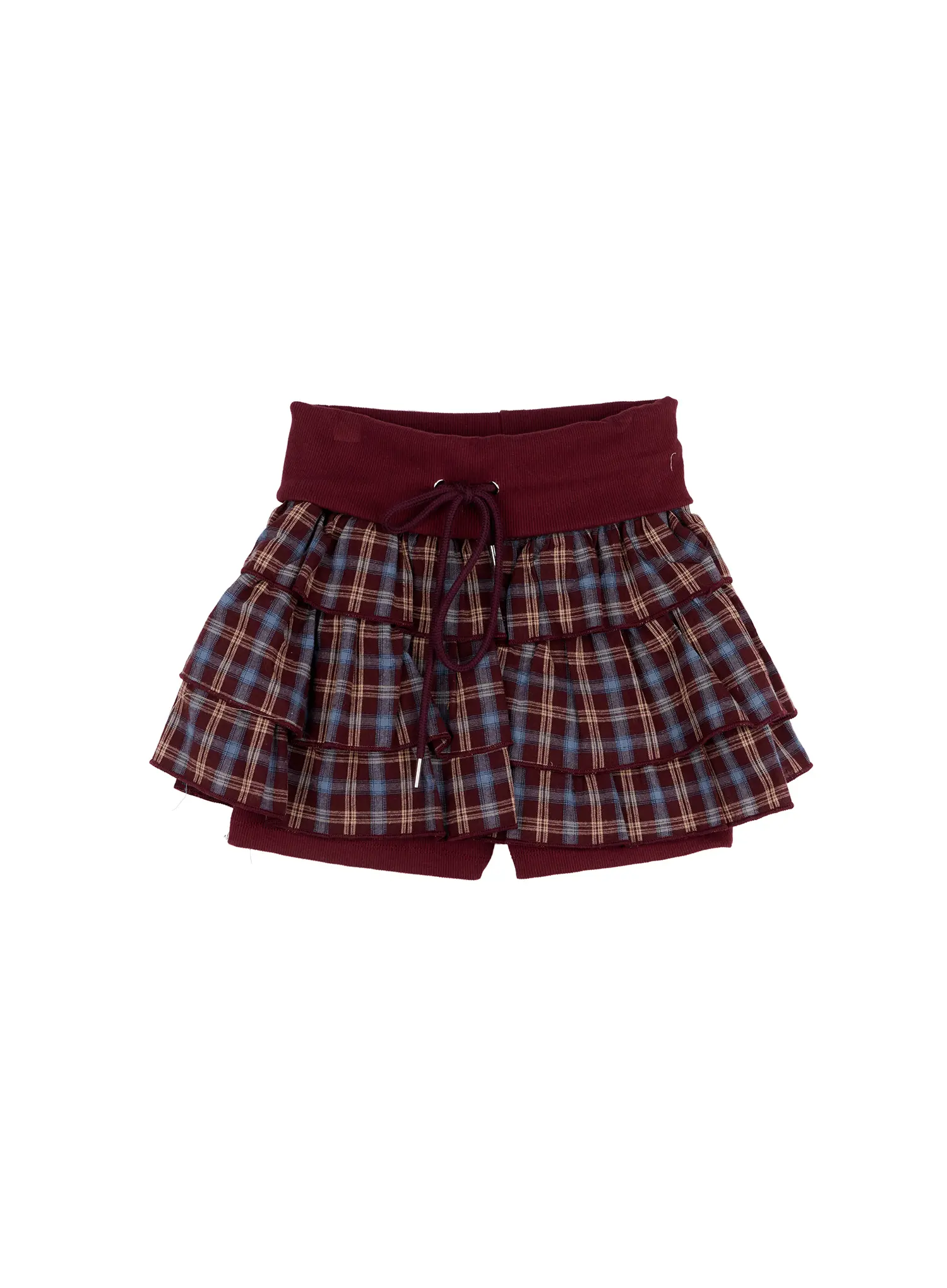Plaid Layered Ruffle Mini Skirt CN524 - Image 10