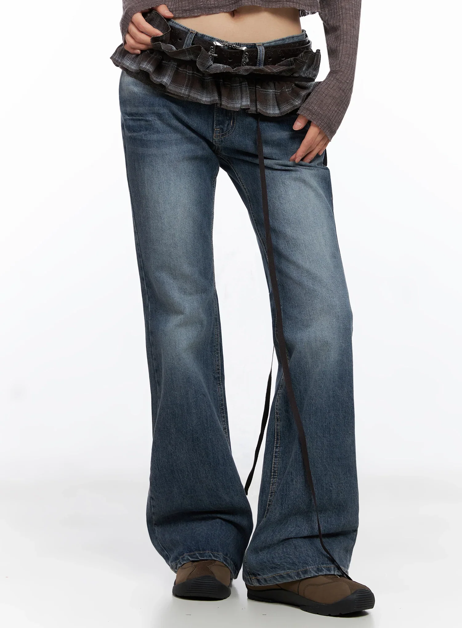 Plaid Layered Wrap Mini Skirt IO516 - Image 6