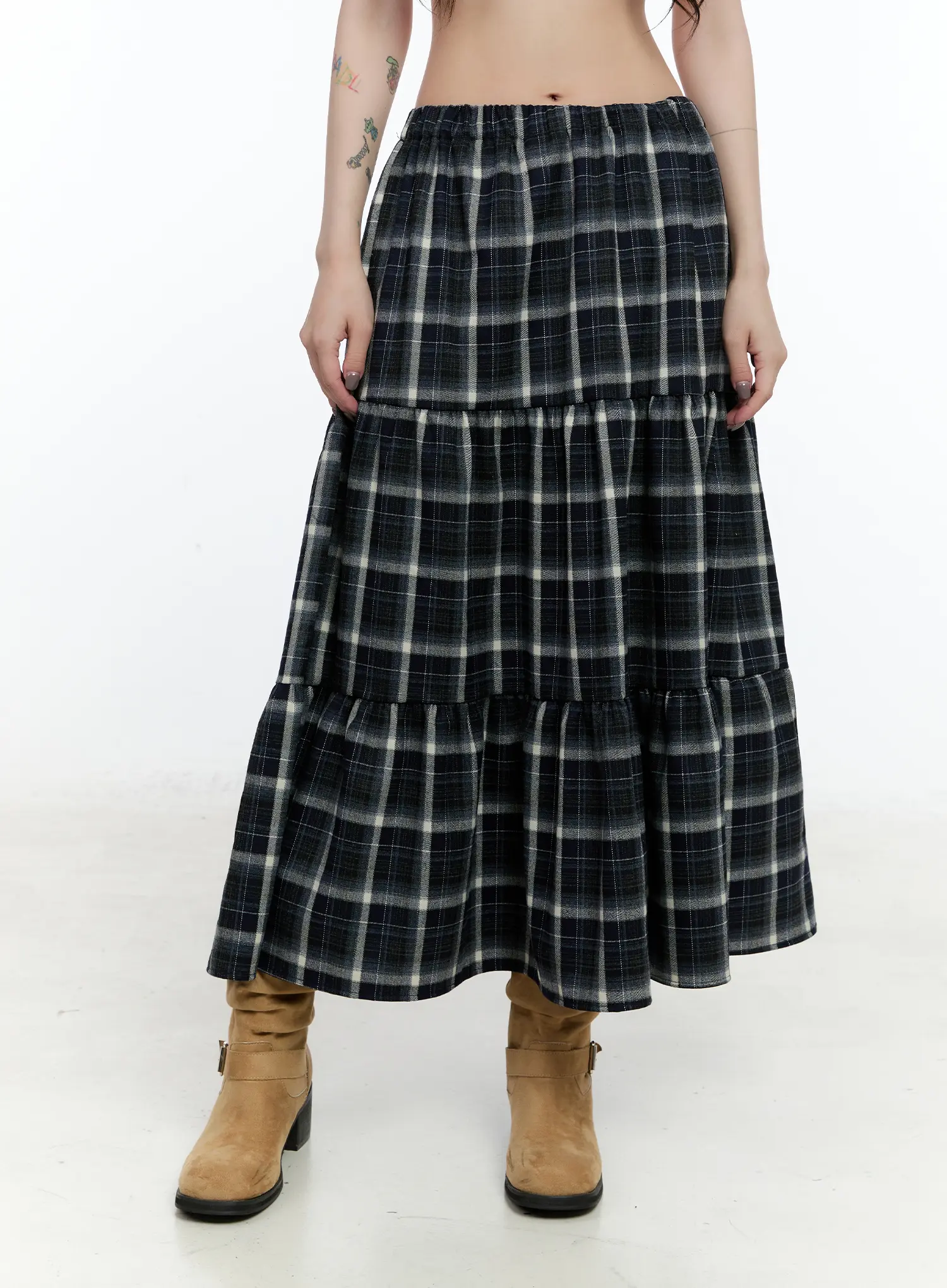Plaid Maxi Skirt CN517 - Image 2