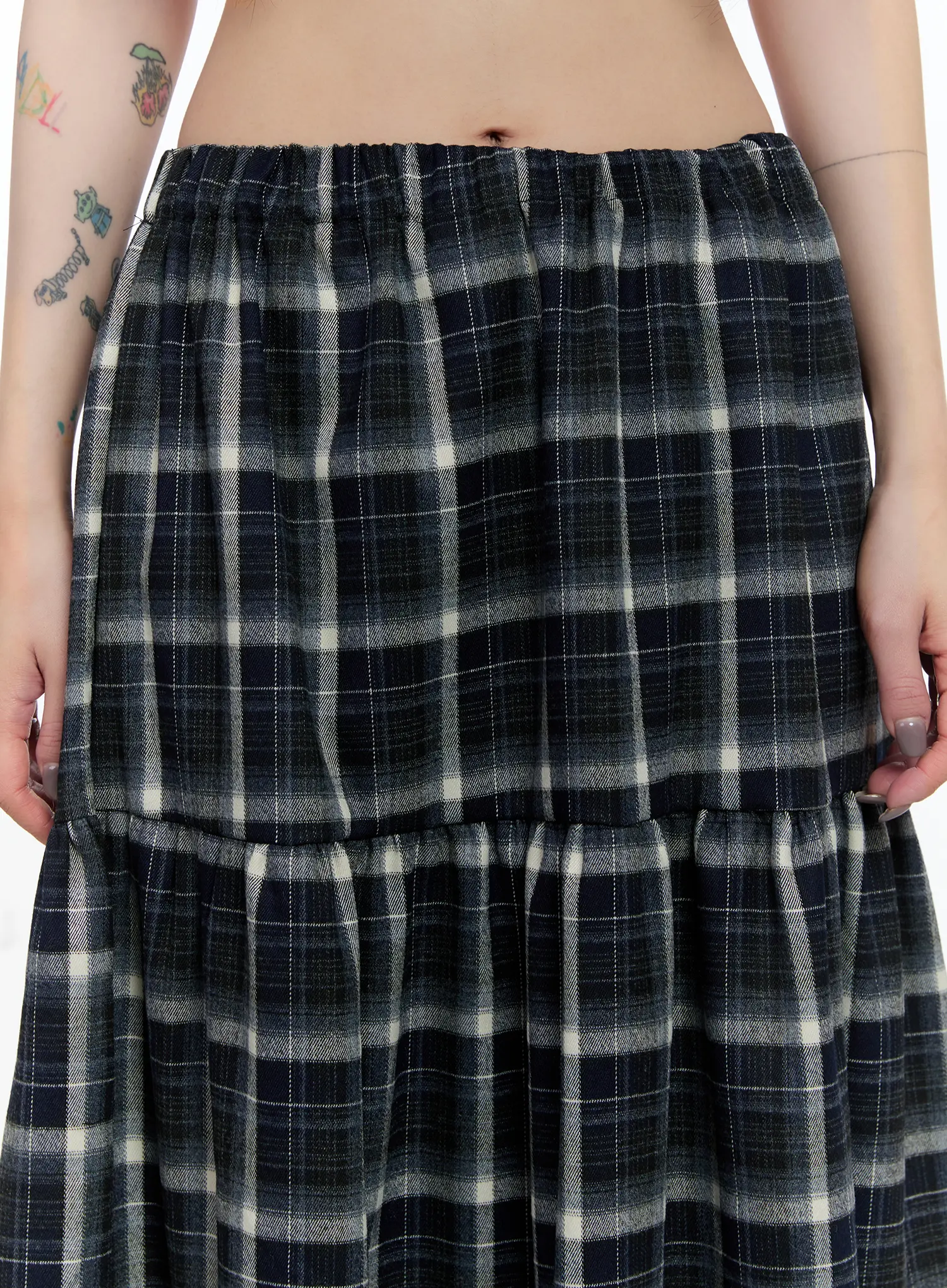 Plaid Maxi Skirt CN517 - Image 8