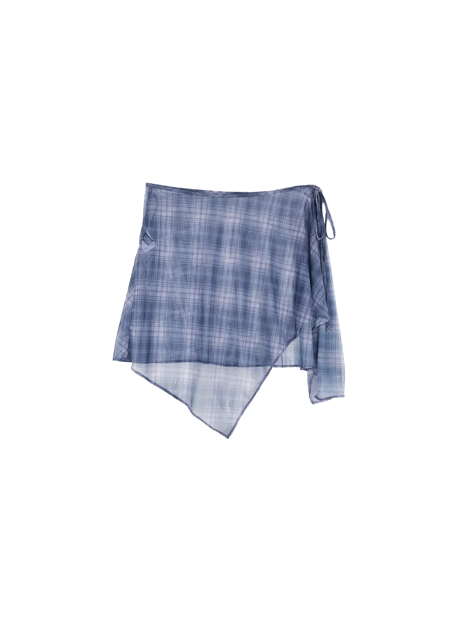 Plaid Mesh Layered Wrap Midi Skirt CL511 - Image 9