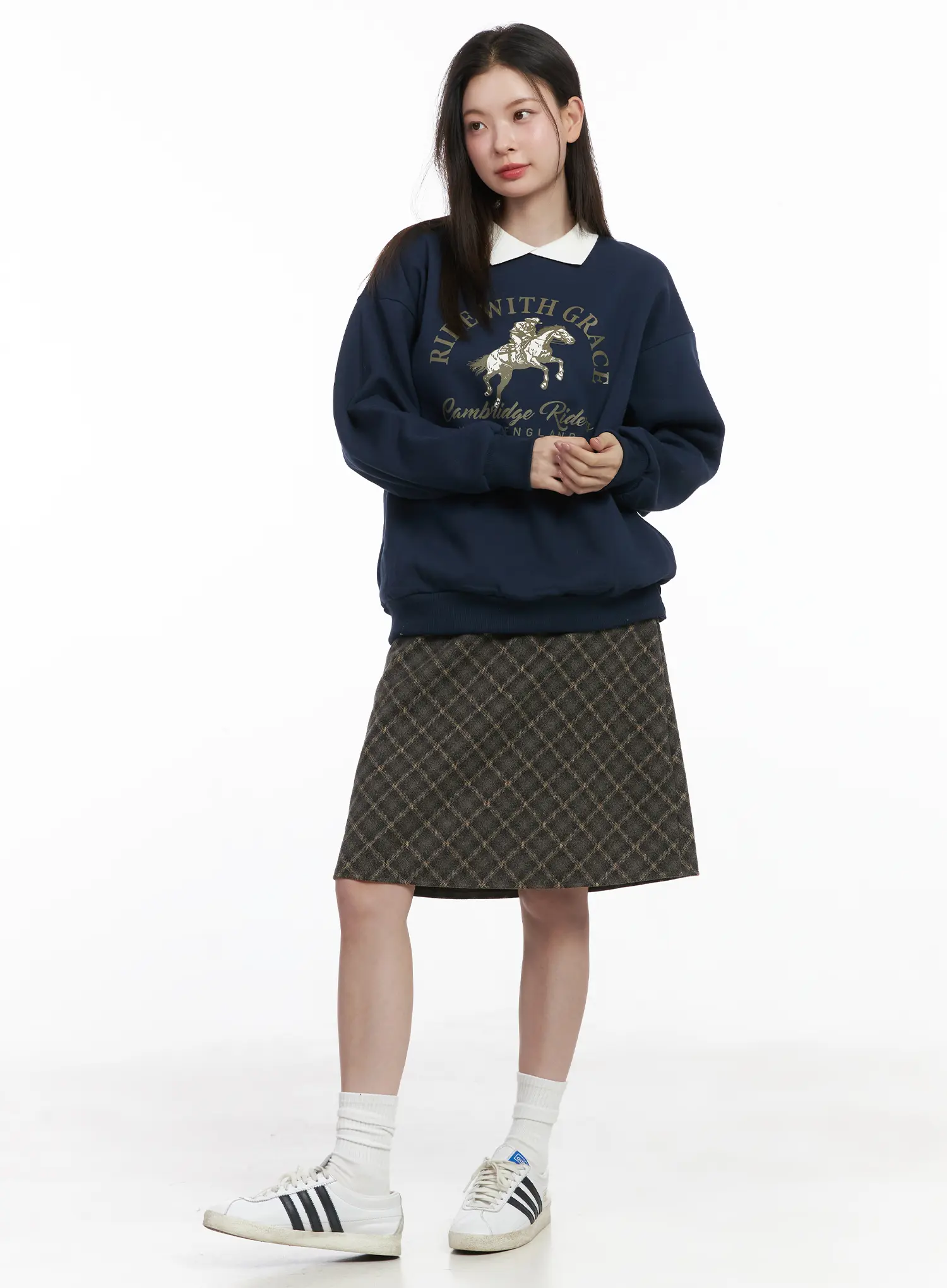 Plaid Midi Skirt CJ506 - Image 3