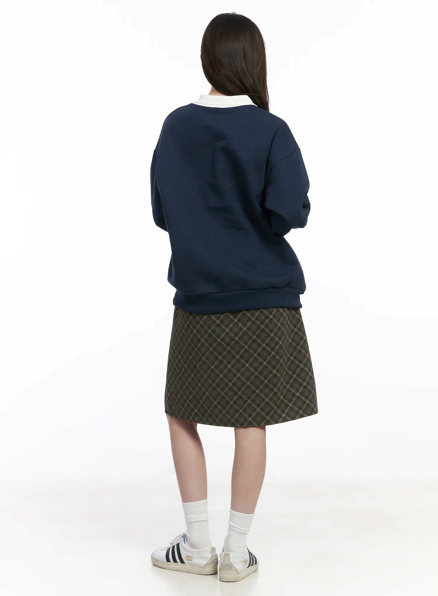 Plaid Midi Skirt CJ506 - Image 5