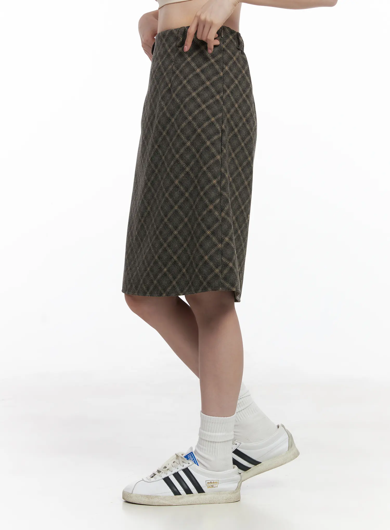Plaid Midi Skirt CJ506 - Image 6