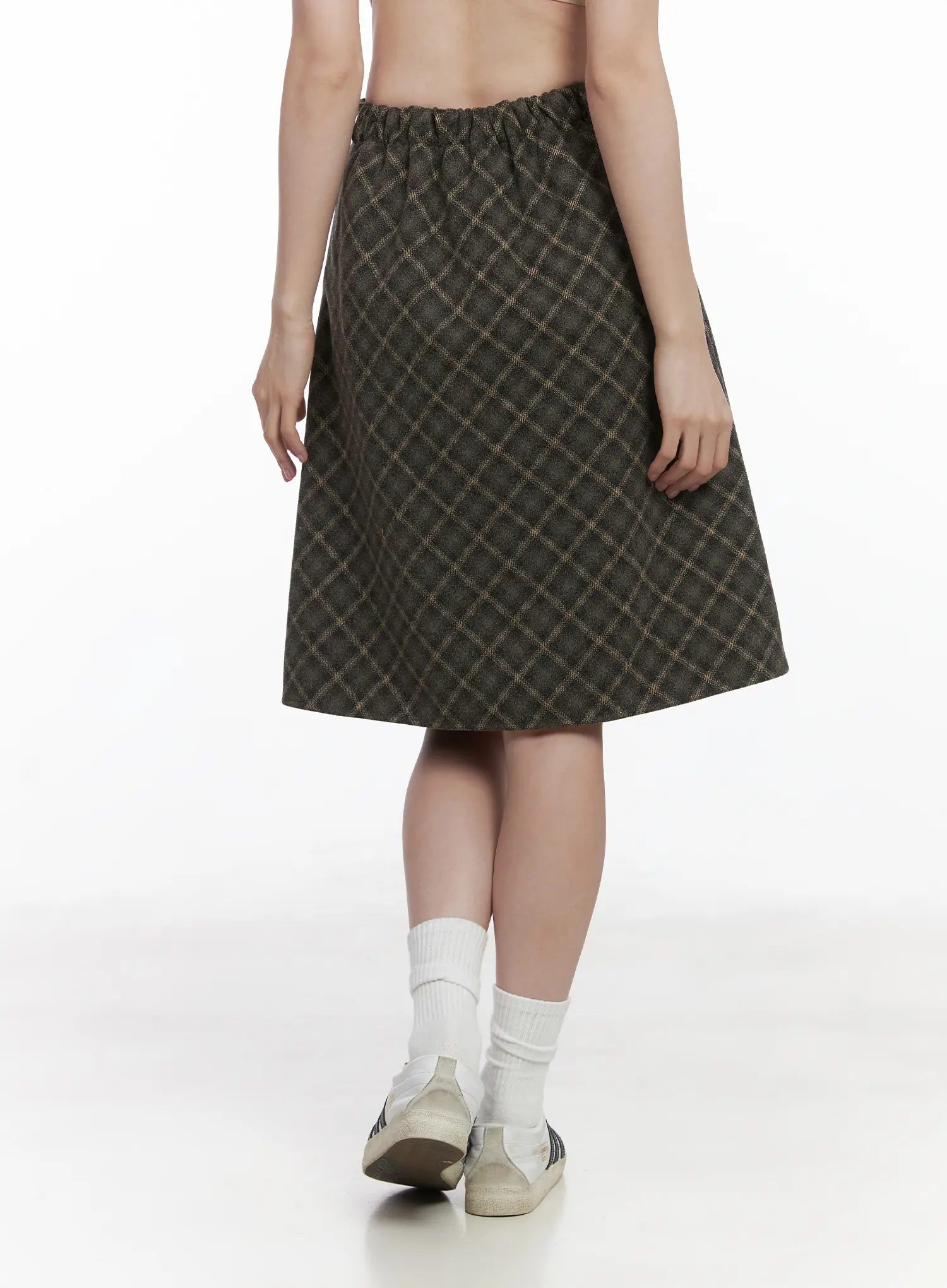 Plaid Midi Skirt CJ506 - Image 7