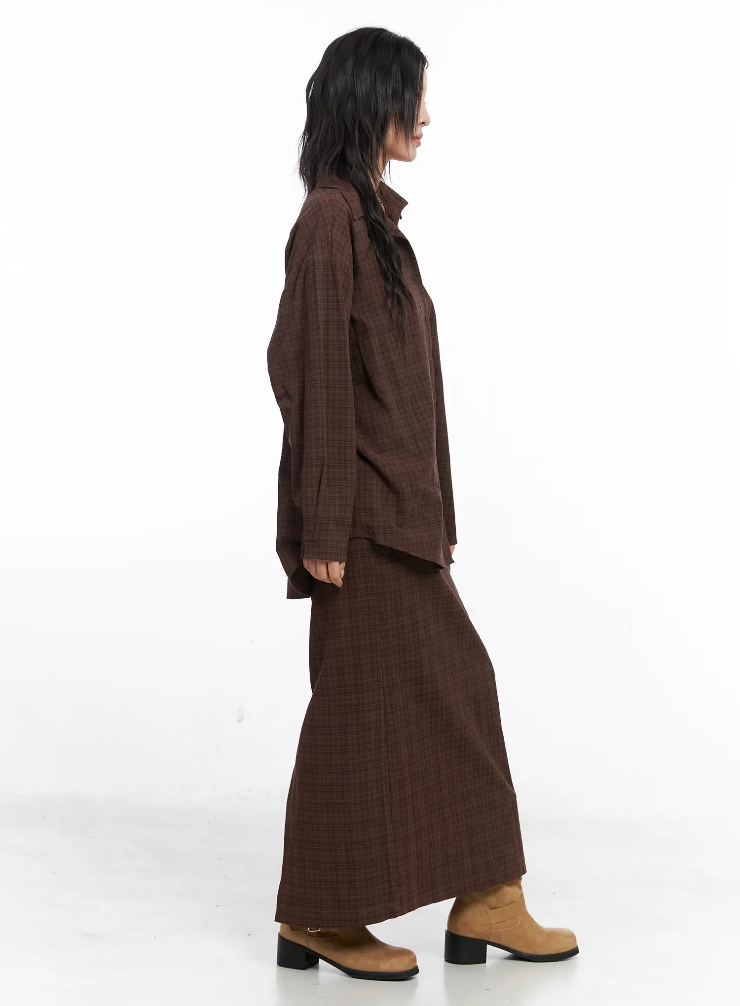 Plaid Oversized Long Sleeve Shirt CO508 - Image 6