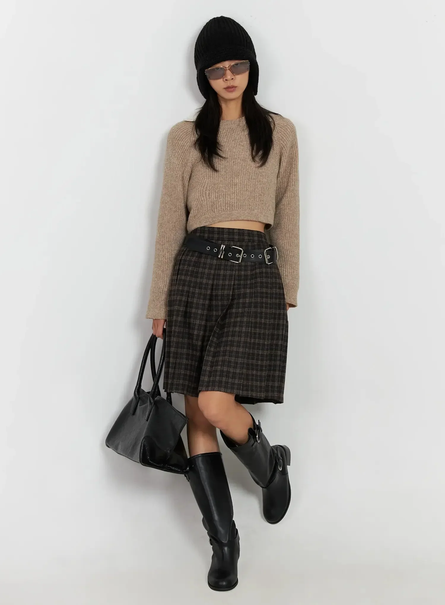 Plaid Pleated Midi Skirt IJ502 - Image 13