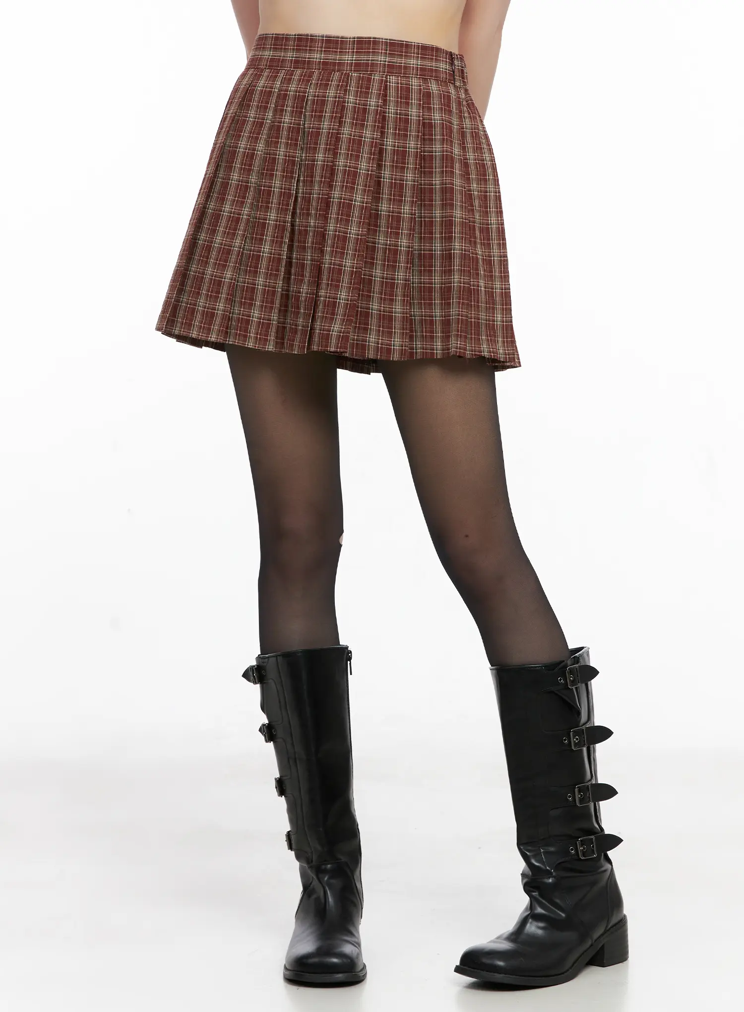 Plaid Pleated Mini Skirt CG519 - Image 2