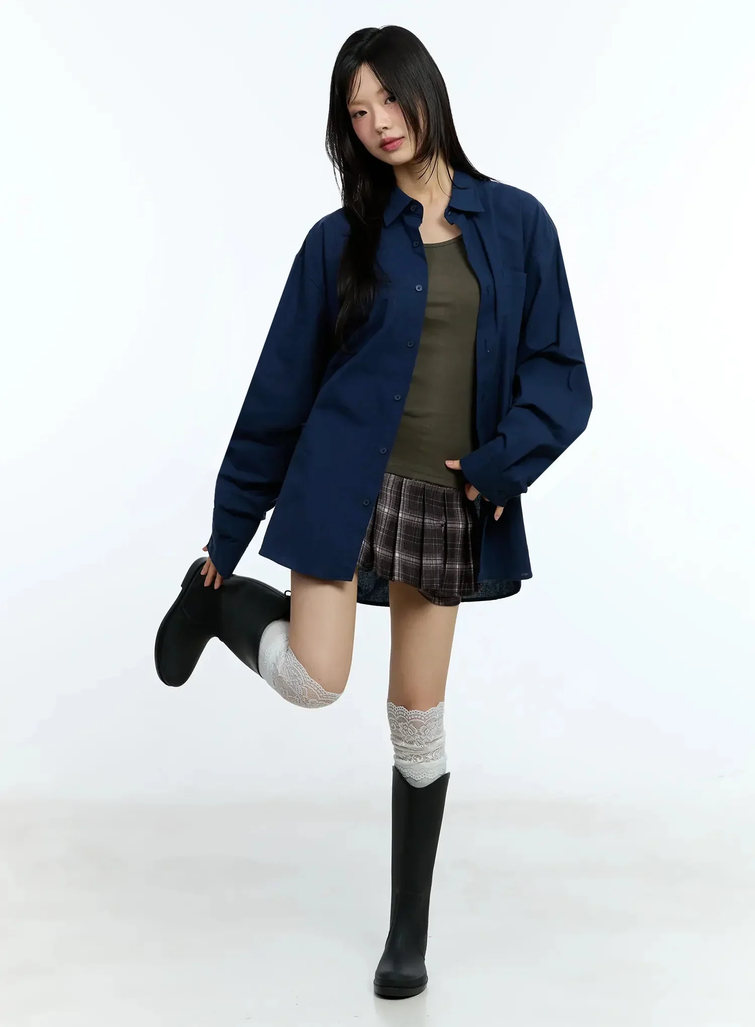 Plaid Pleated Mini Skirt IU524 - Image 10