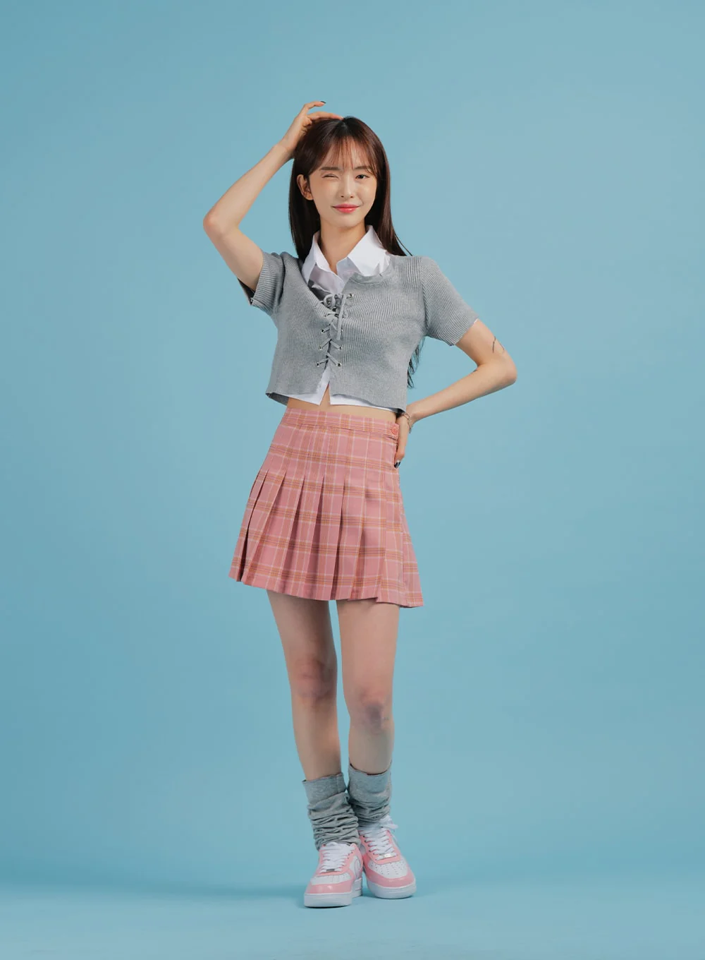 Plaid Pleated Tennis Skirt BA27 - Image 3