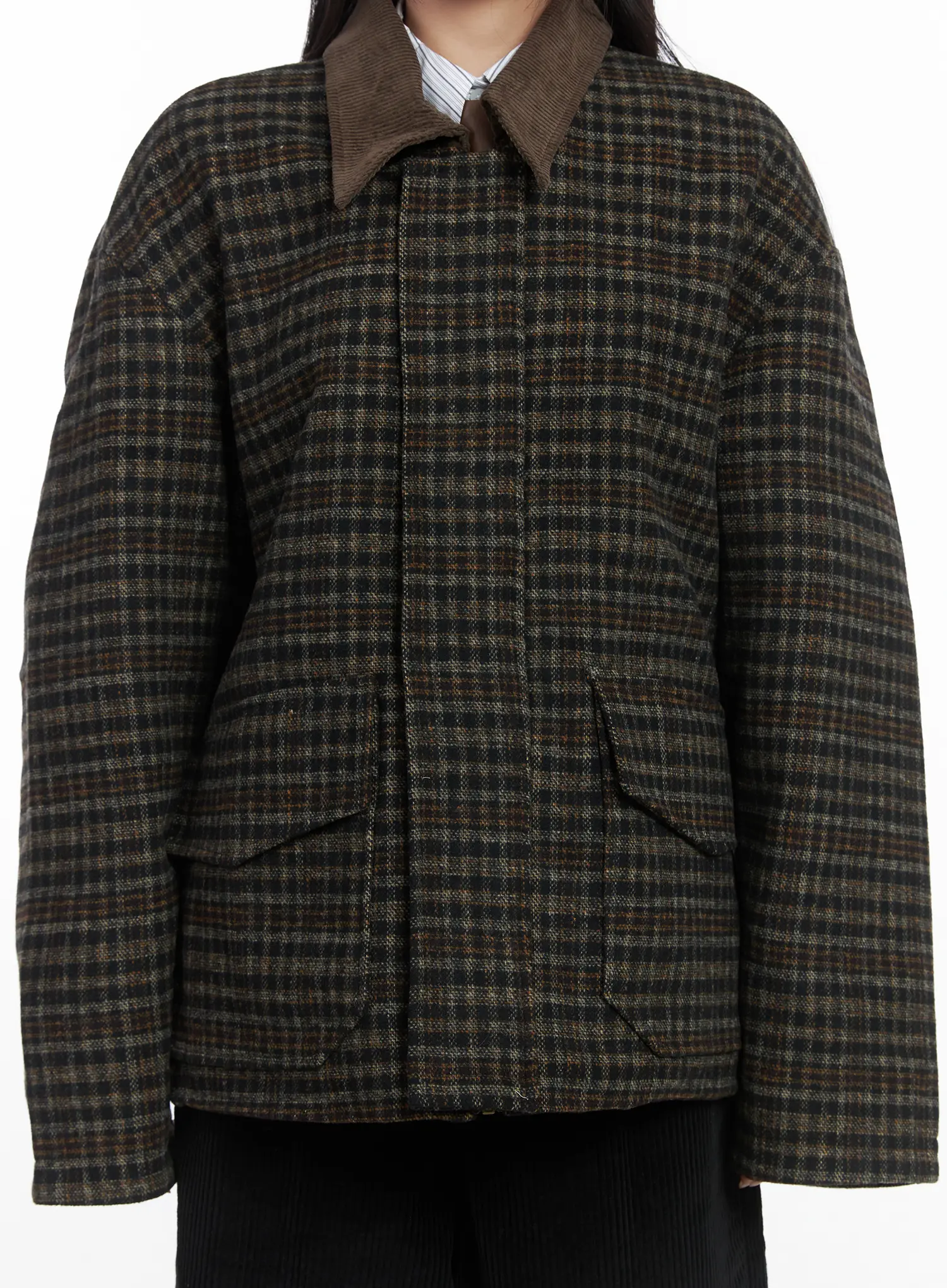 Plaid Pocket Collar Jacket CD529 - Image 6