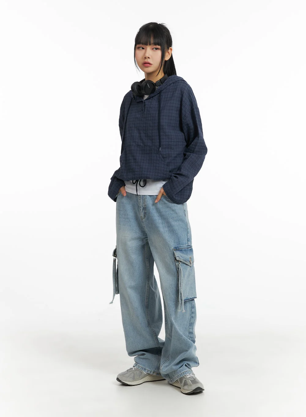Plaid Pocket Hoodie CM407 - Image 2