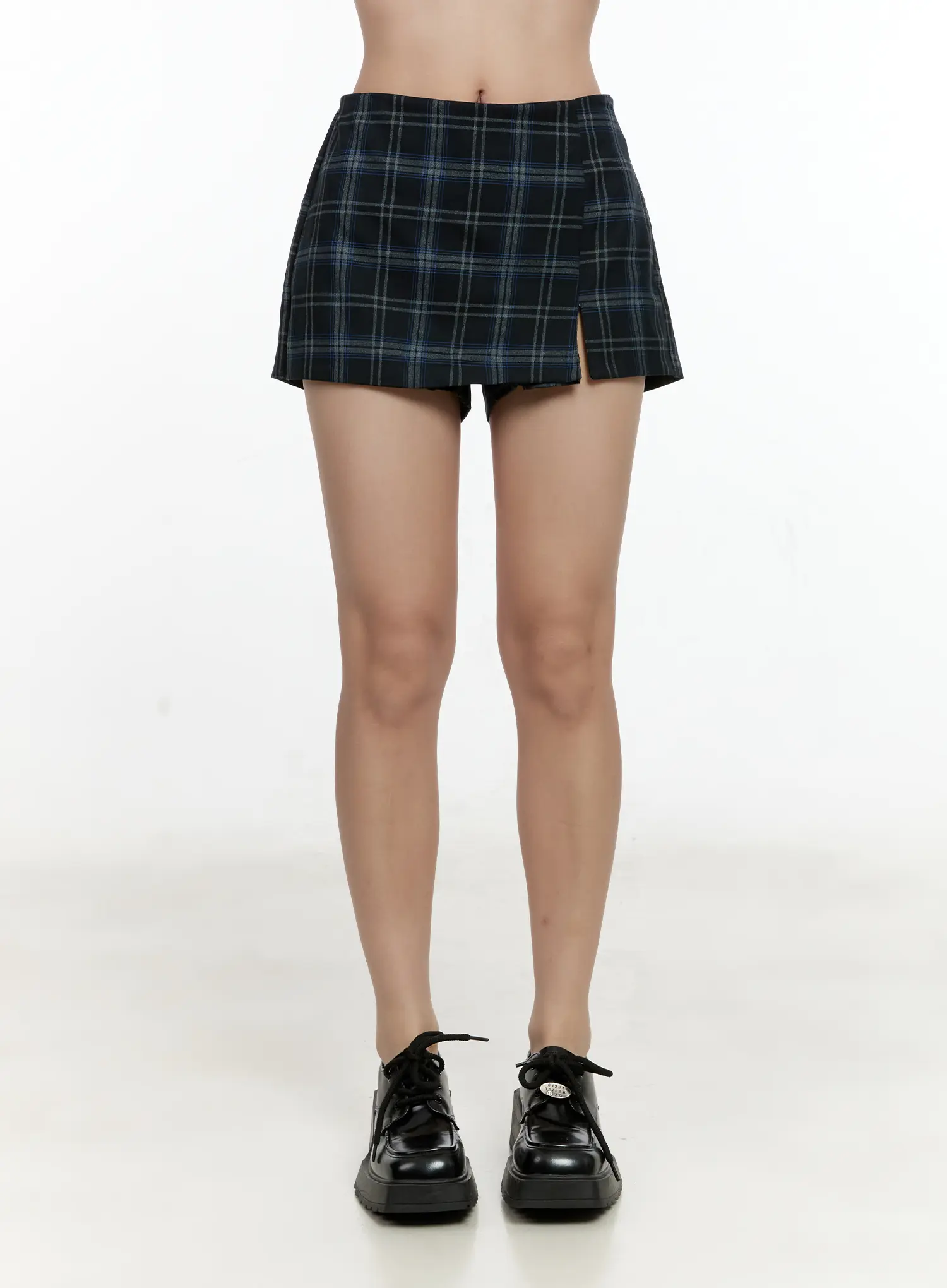 Plaid Slit Mini Skort CG501 - Image 11