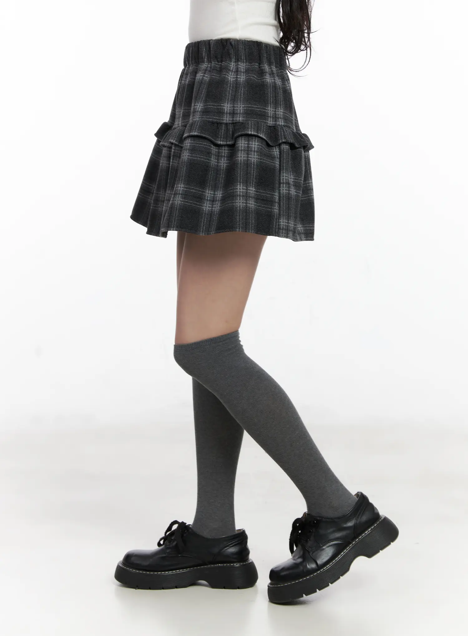 Plaid Tiered Mini Skirt CN527 - Image 6