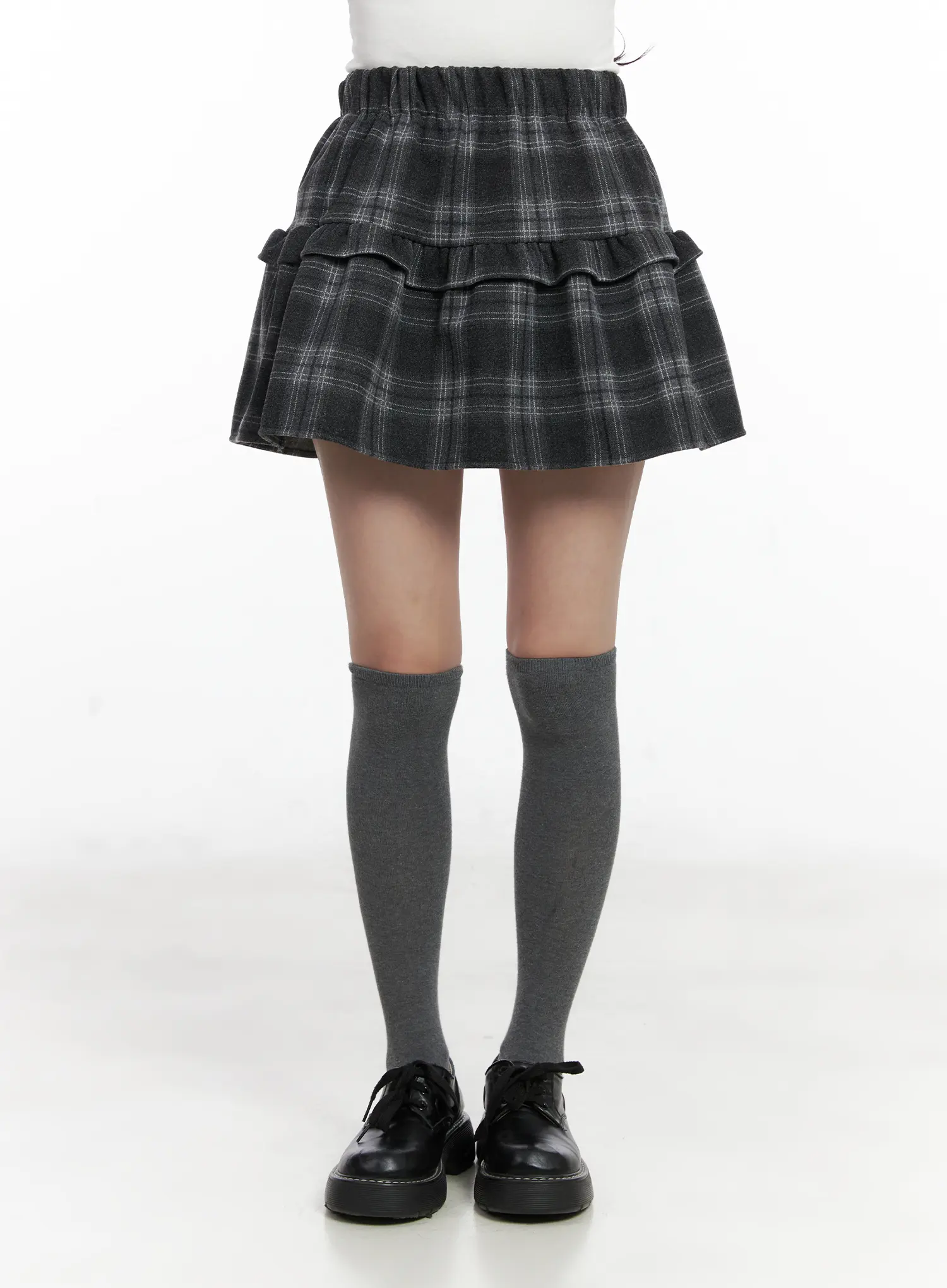 Plaid Tiered Mini Skirt CN527 - Image 9