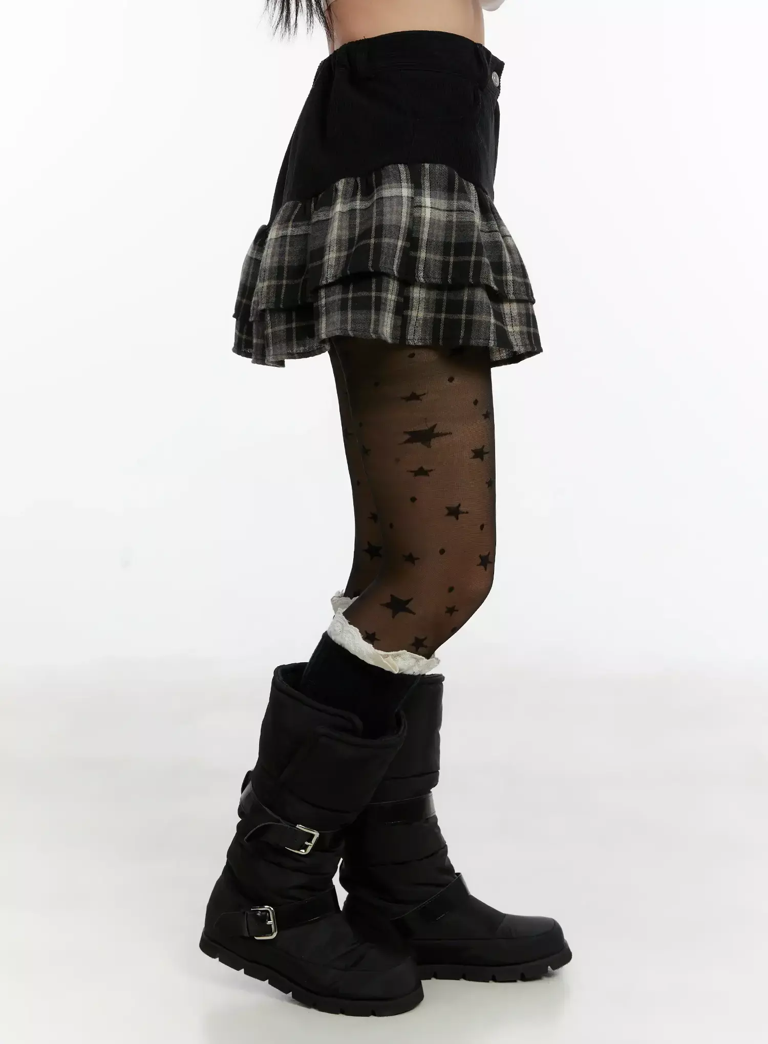 Plaid Tiered Mini Skirt ID525 - Image 12