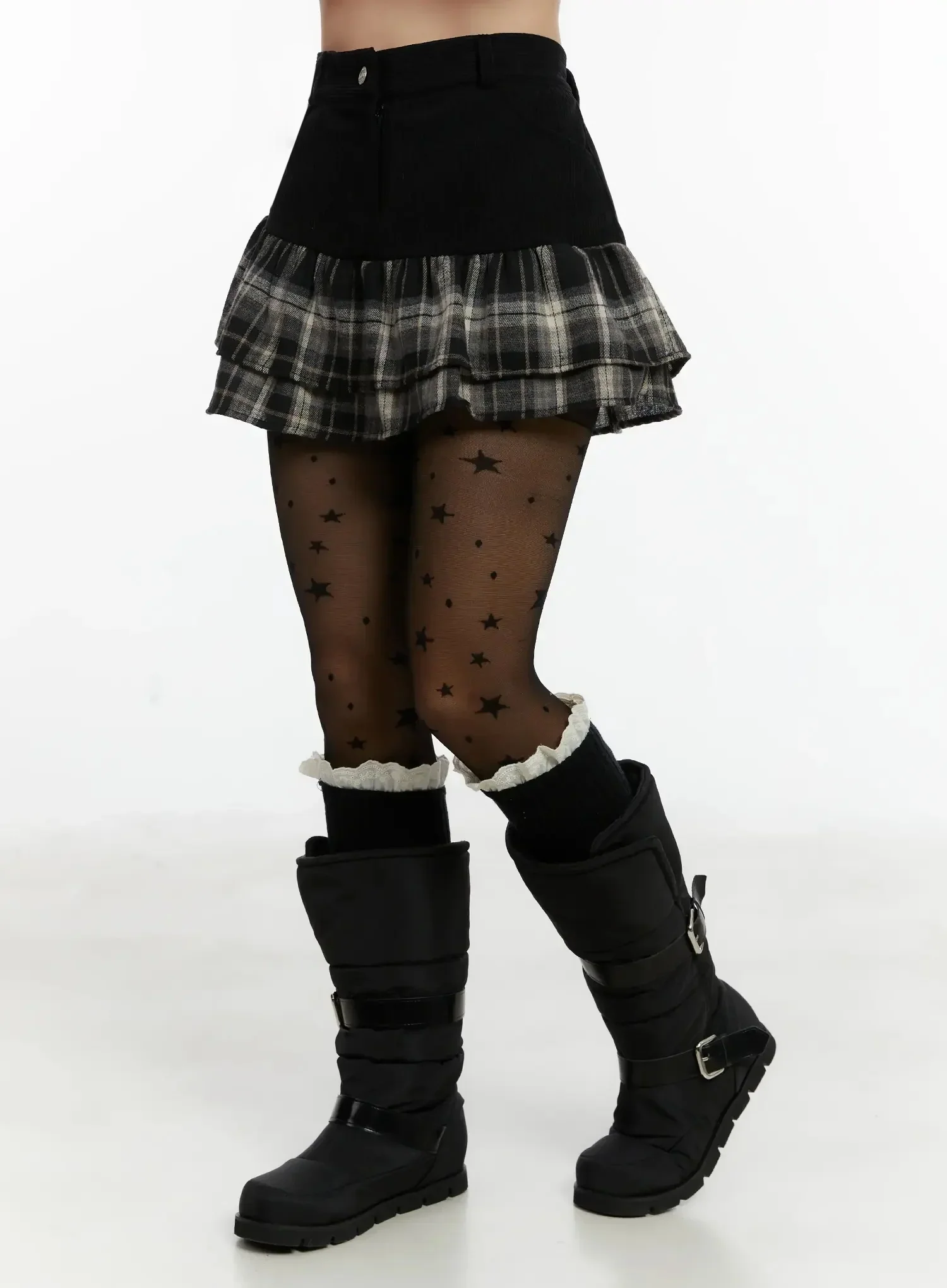 Plaid Tiered Mini Skirt ID525 - Image 6