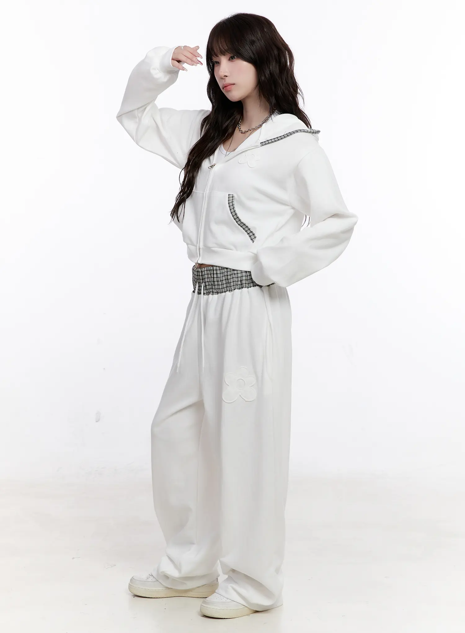 Plaid Waist Wide Leg Sweatpants CS530 - Image 6