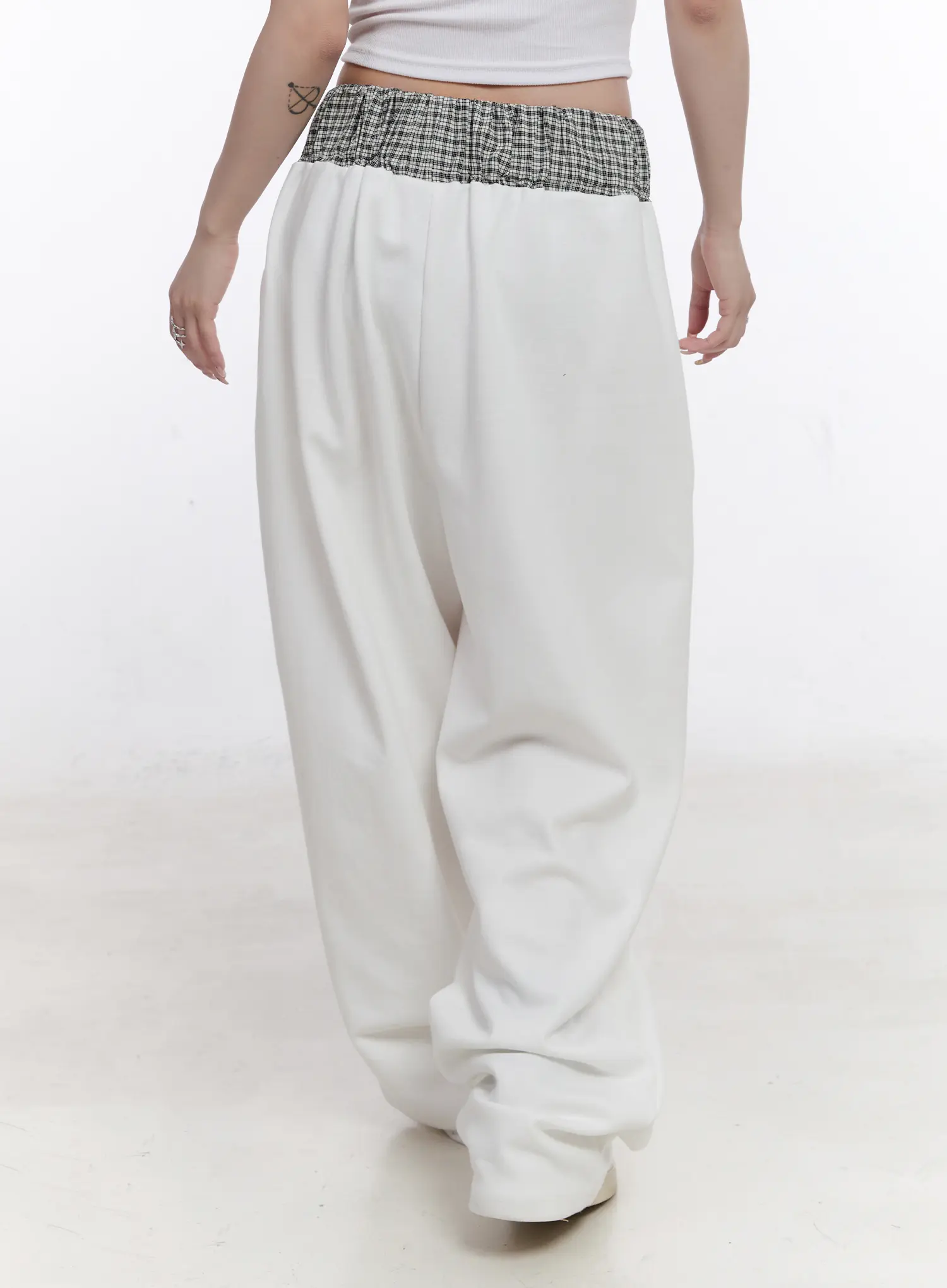 Plaid Waist Wide Leg Sweatpants CS530 - Image 7
