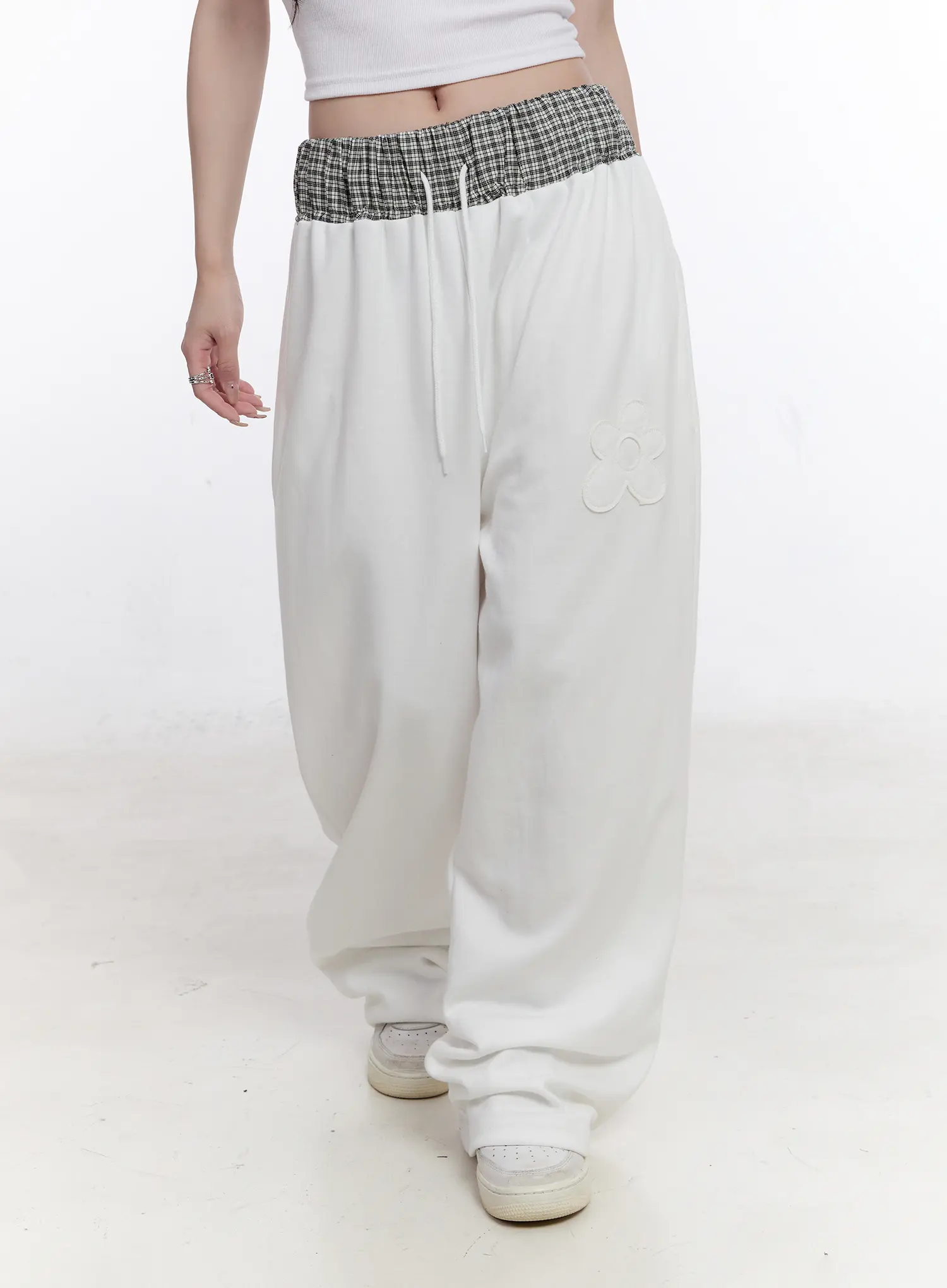 Plaid Waist Wide Leg Sweatpants CS530 - Image 8