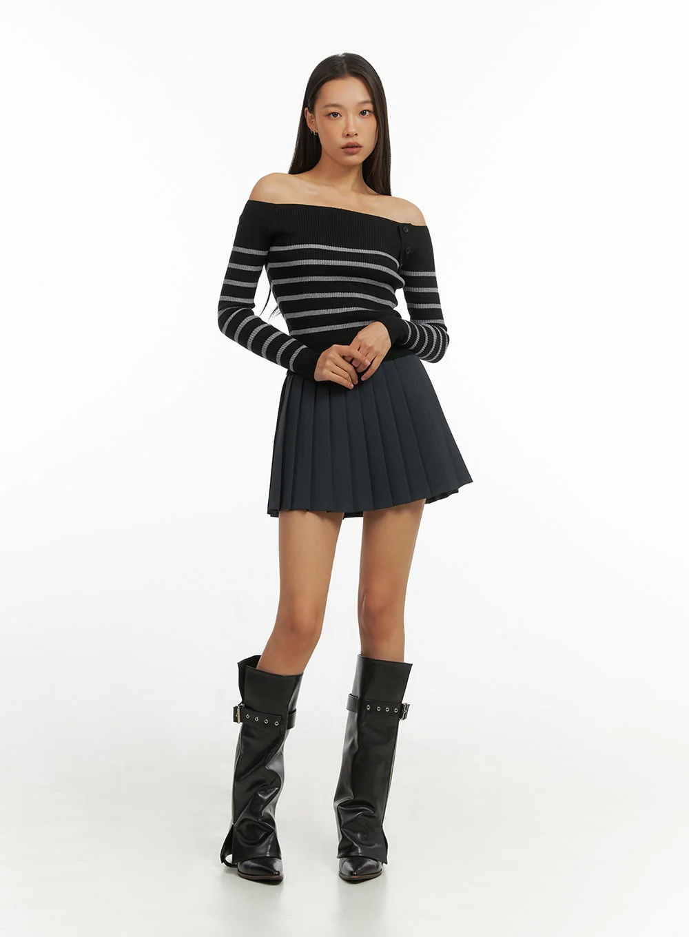 Pleated Bliss Mini Skirt IO409 - Image 2