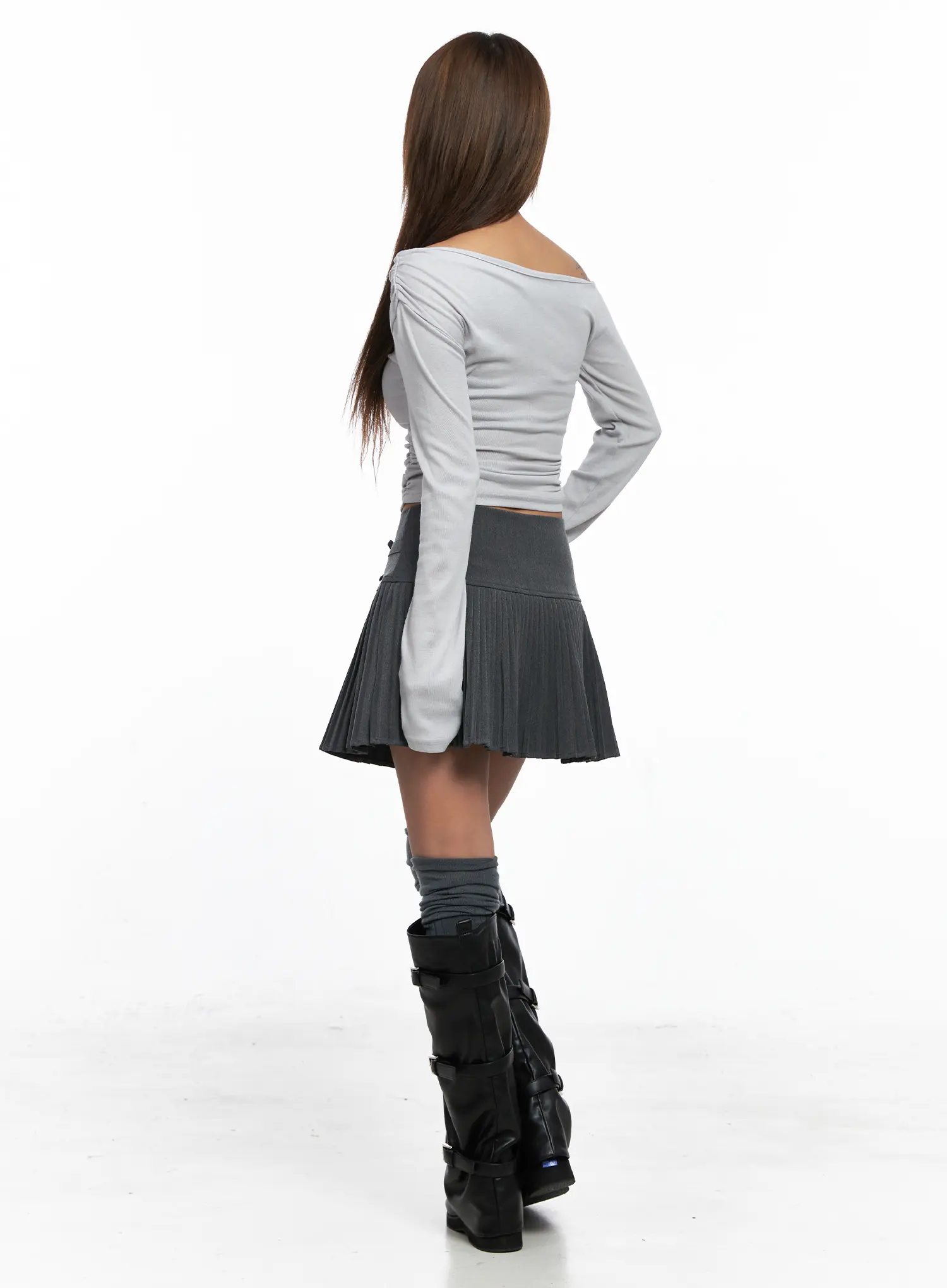 Pleated Bow Accent Mini Skirt CO510 - Image 6