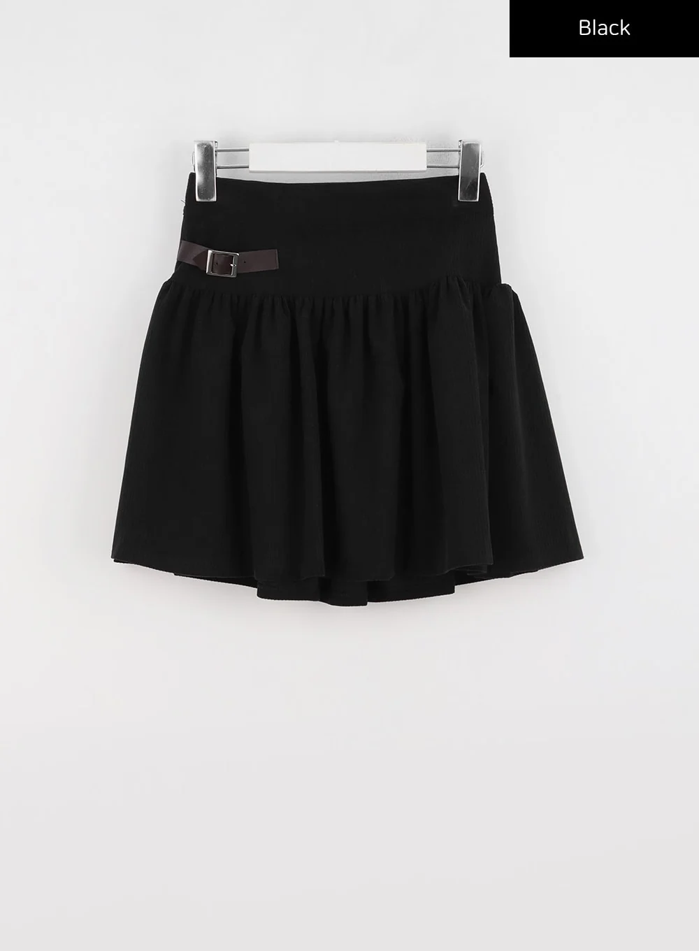 Pleated Corduroy Skirt with Buckle IO324 - Image 12