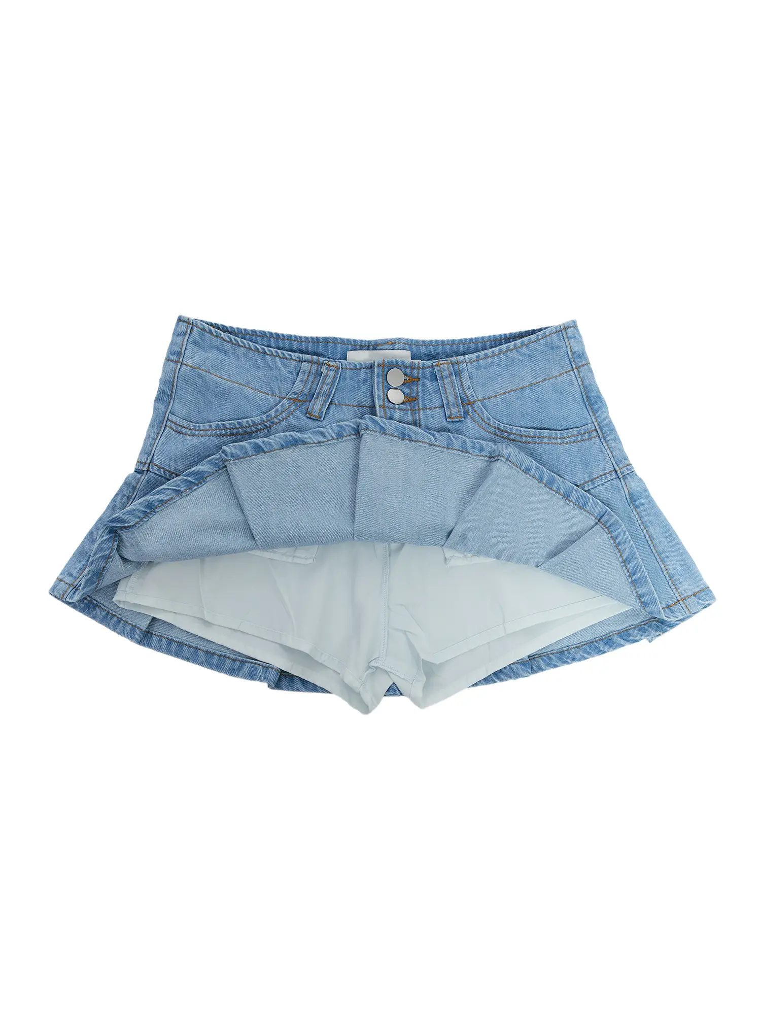 Pleated Denim Mini Skort CG511 - Image 12