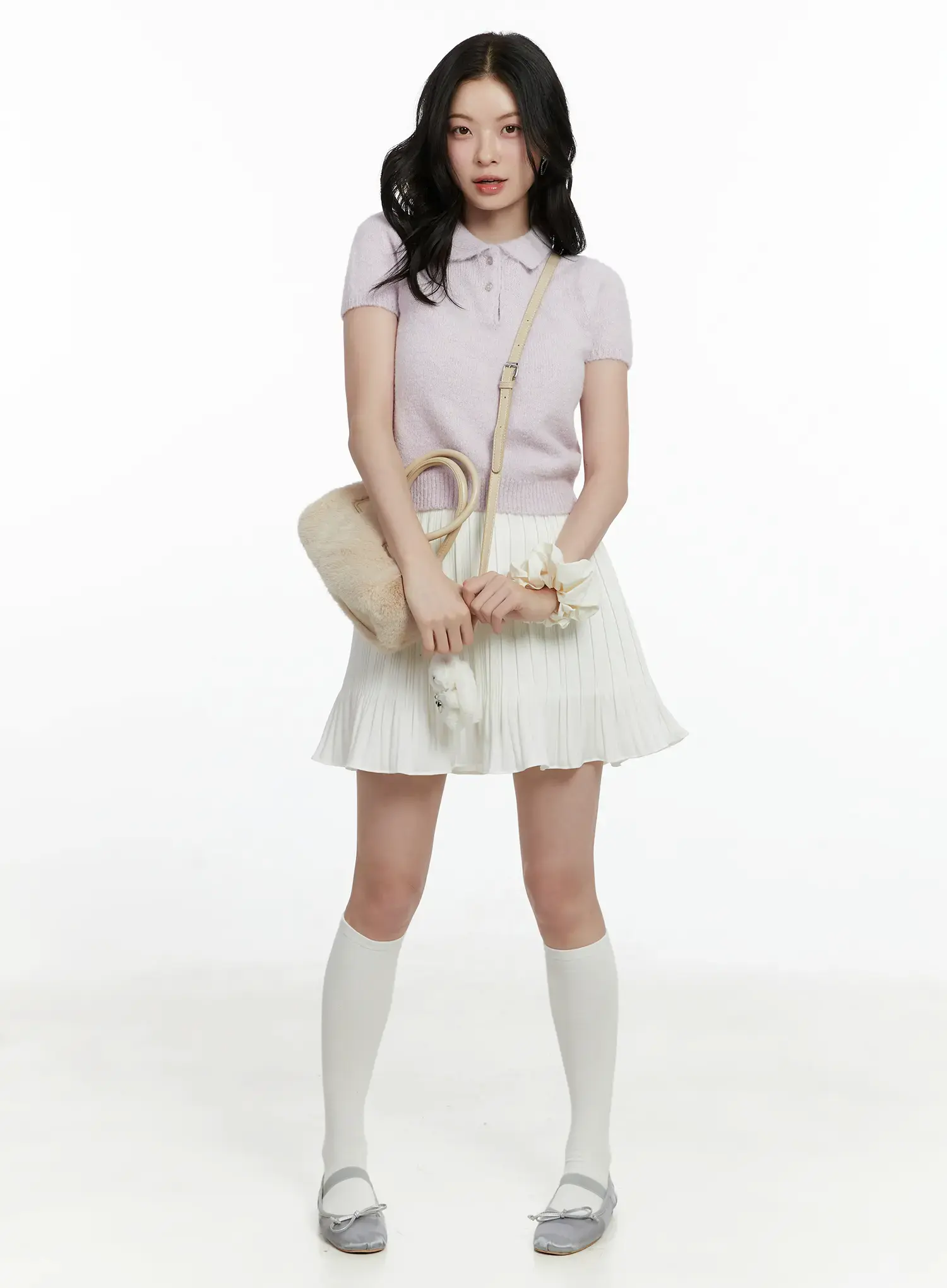 Pleated Flare Mini Skirt F502 - Image 2