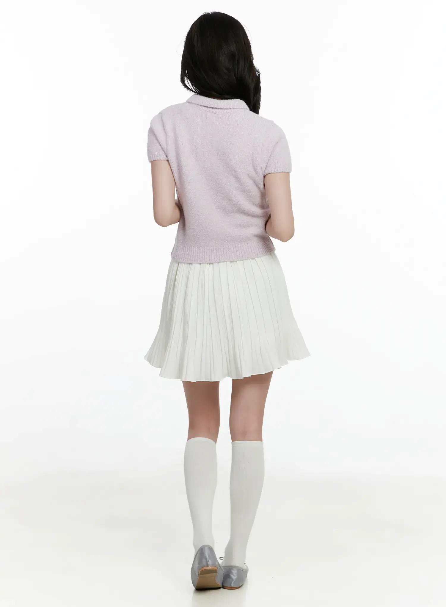 Pleated Flare Mini Skirt F502 - Image 8