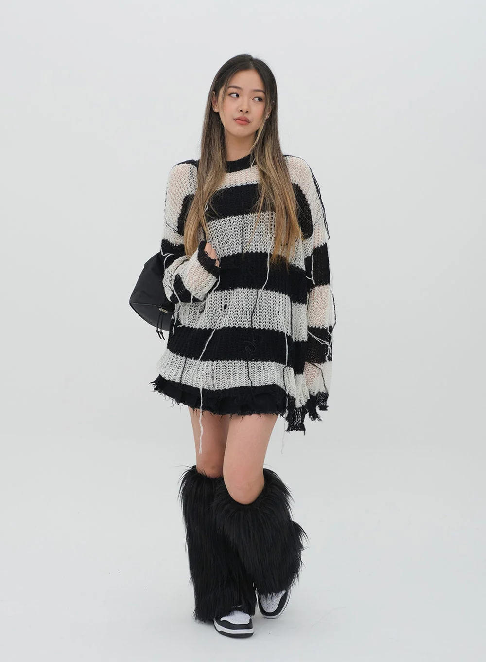 Pleated Hem Denim Skirt - Image 8
