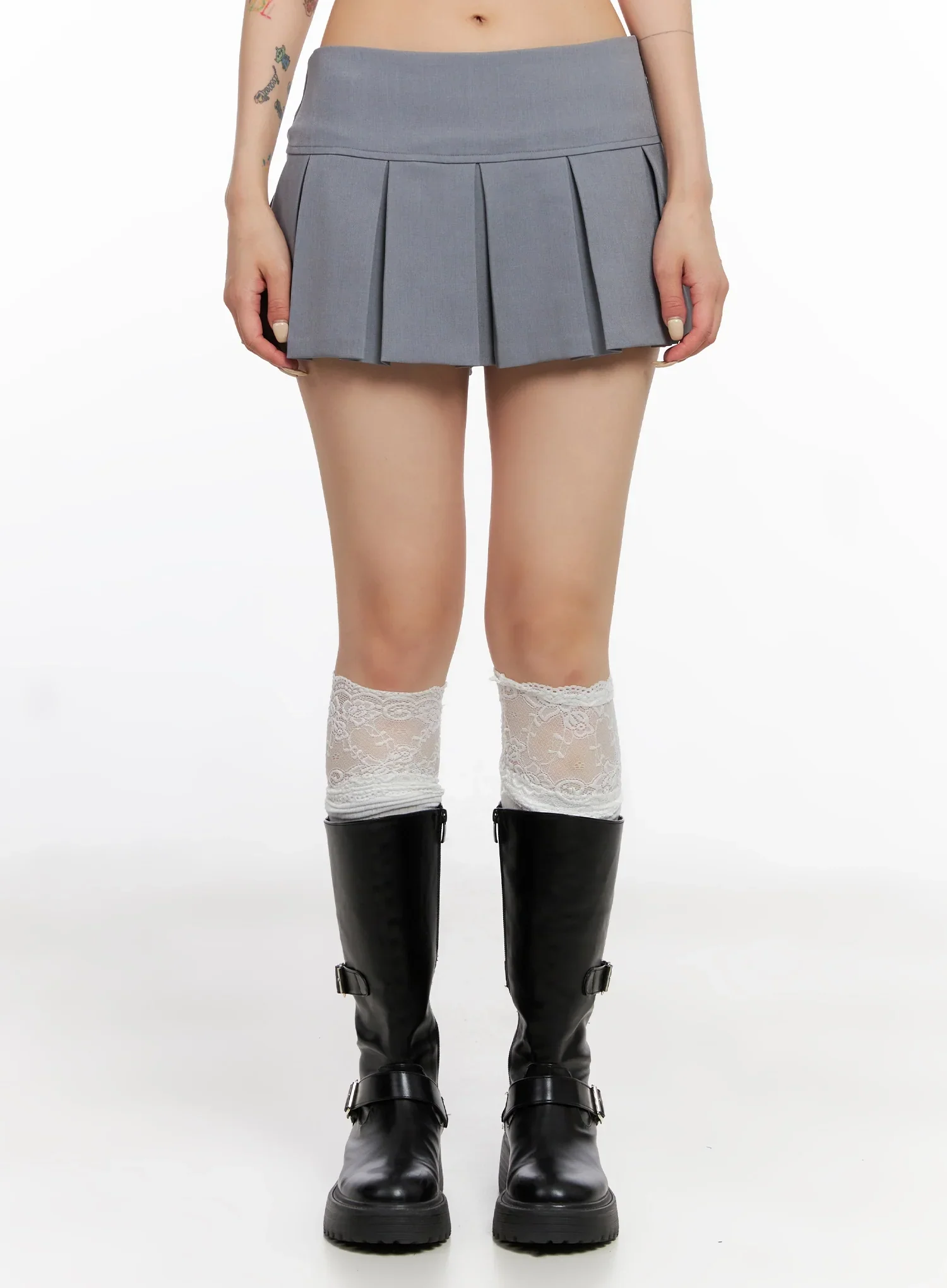 Pleated Low-Rise Mini Skirt IS515 - Image 3