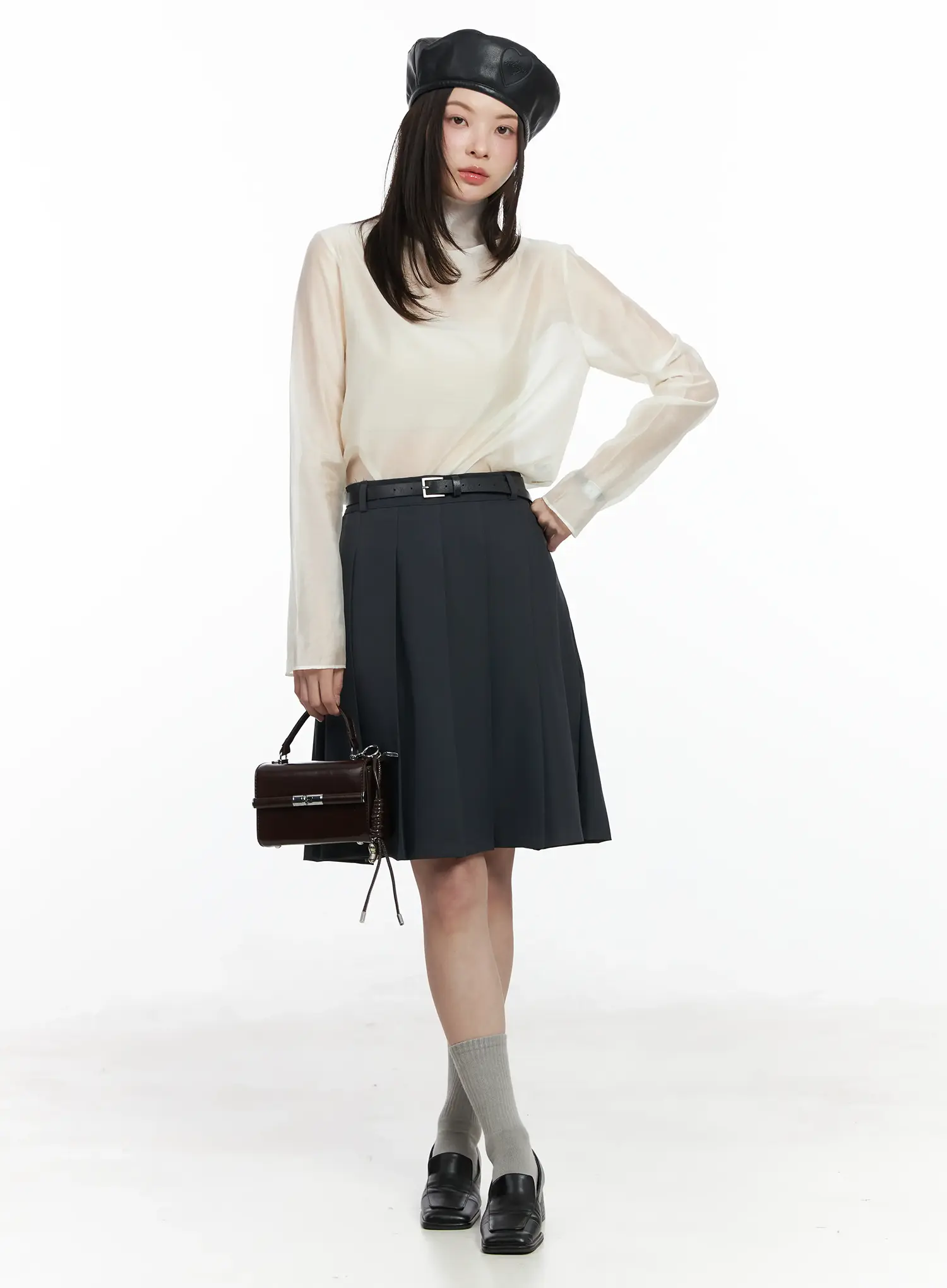 Pleated Midi Tennis Skirt IF524 - Image 2
