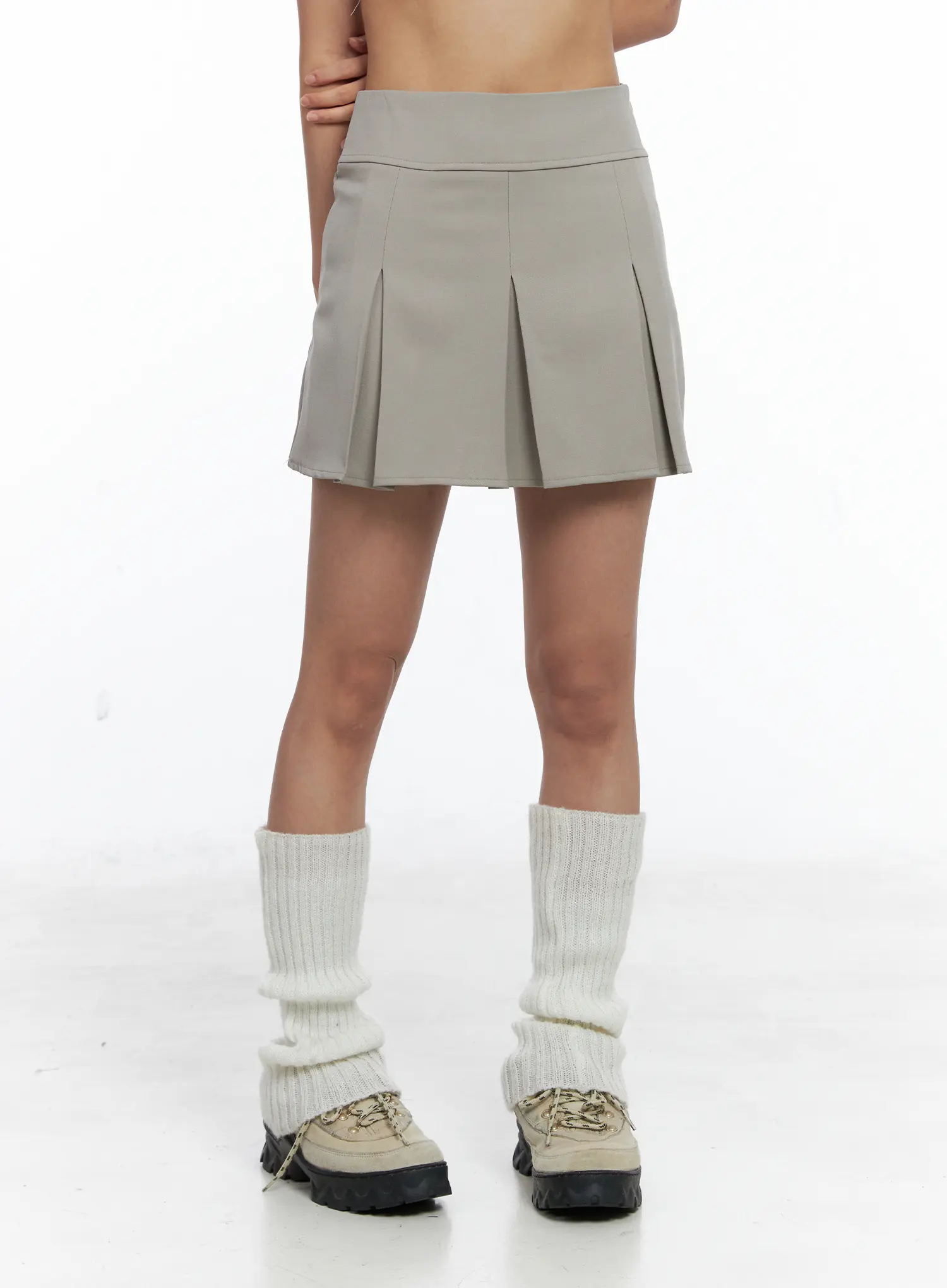 Pleated Mini A-Line Skirt CS504 - Image 2