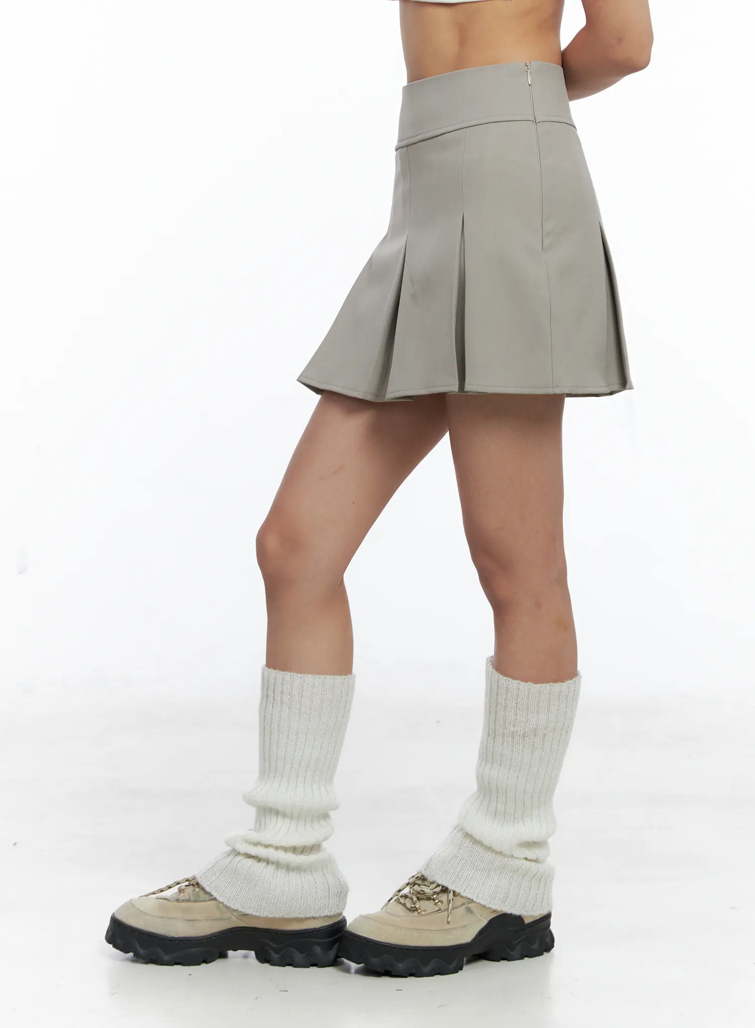 Pleated Mini A-Line Skirt CS504 - Image 3