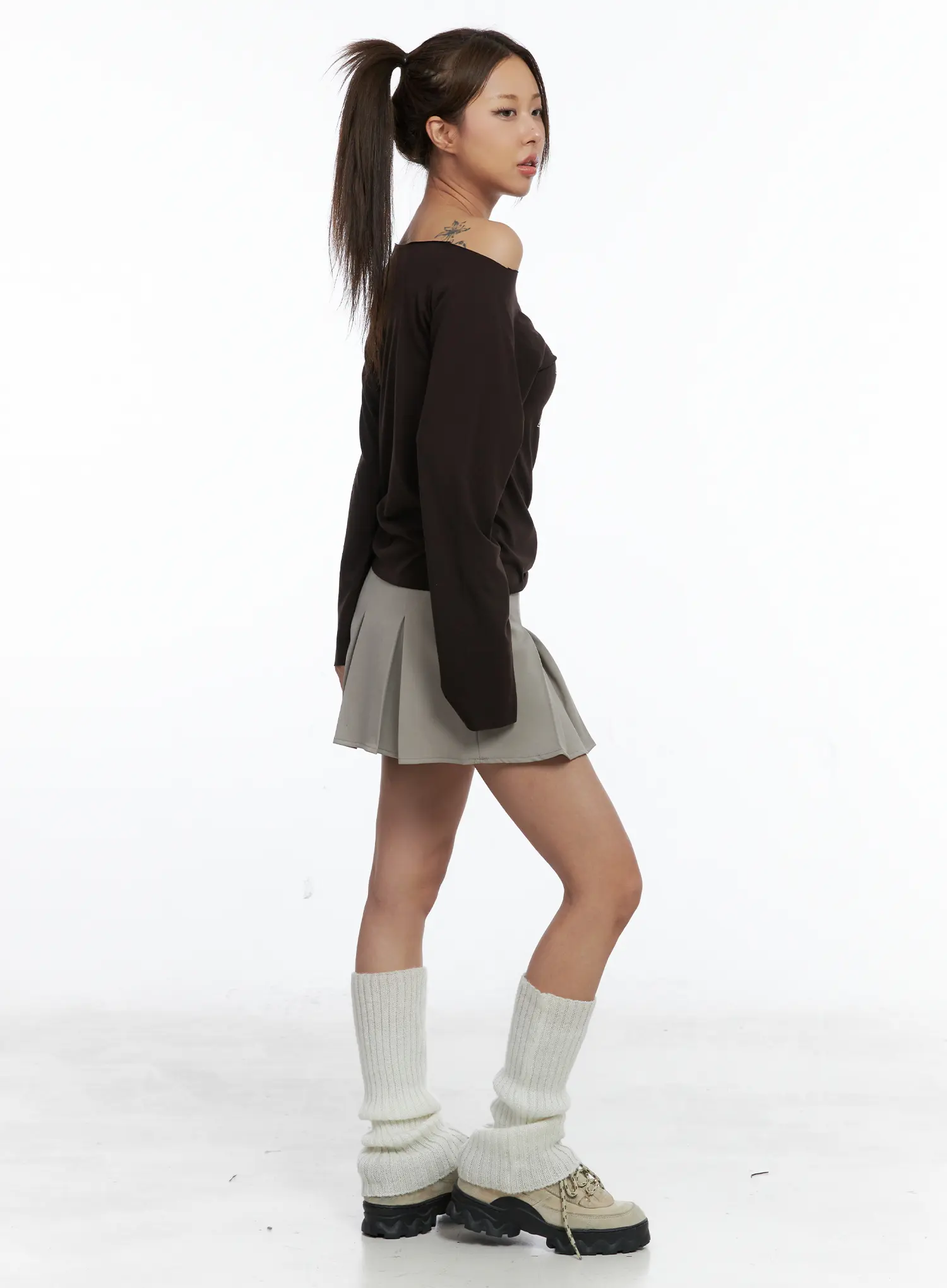 Pleated Mini A-Line Skirt CS504 - Image 6