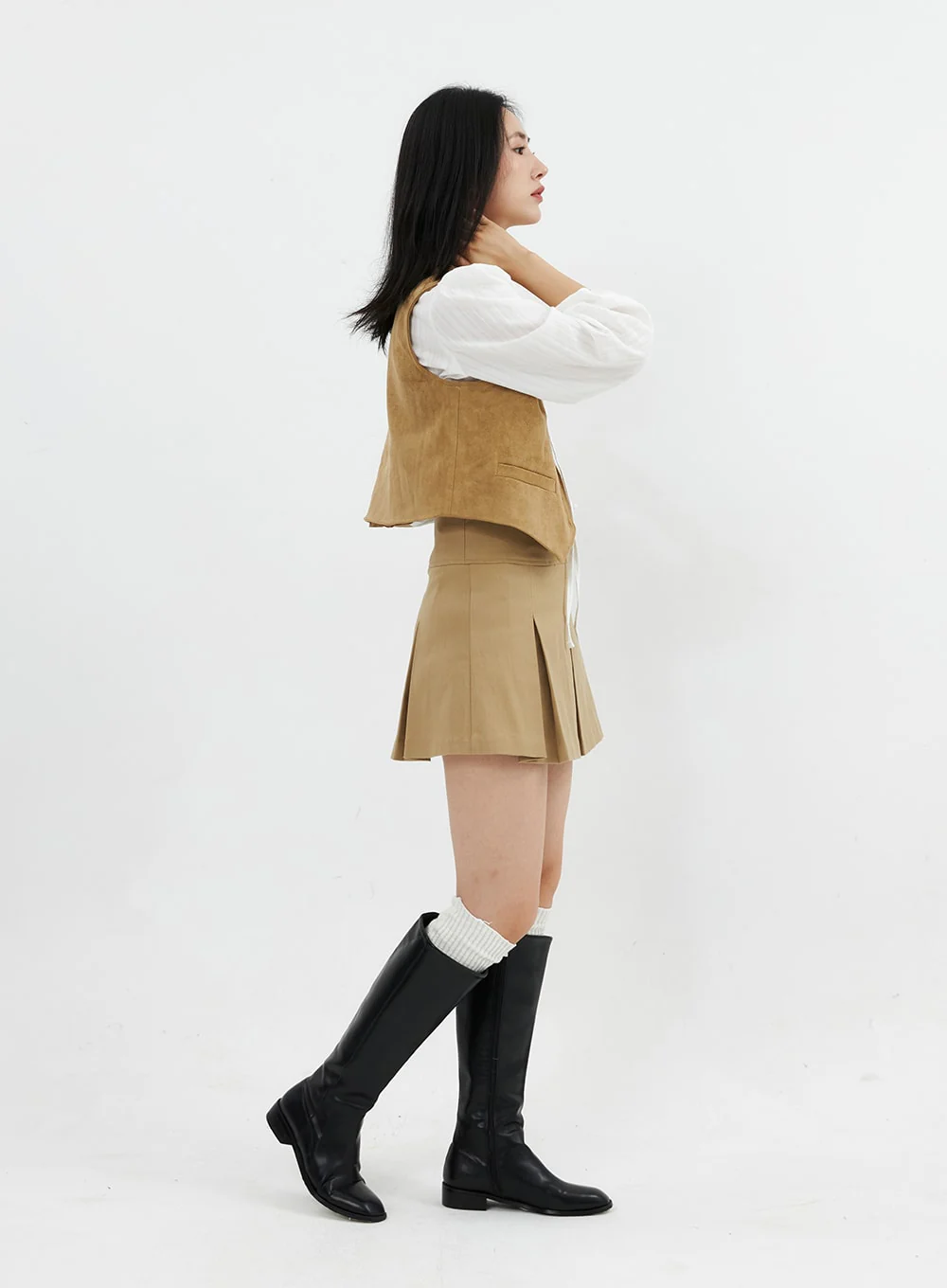 Pleated Mini Skirt OO305 - Image 4