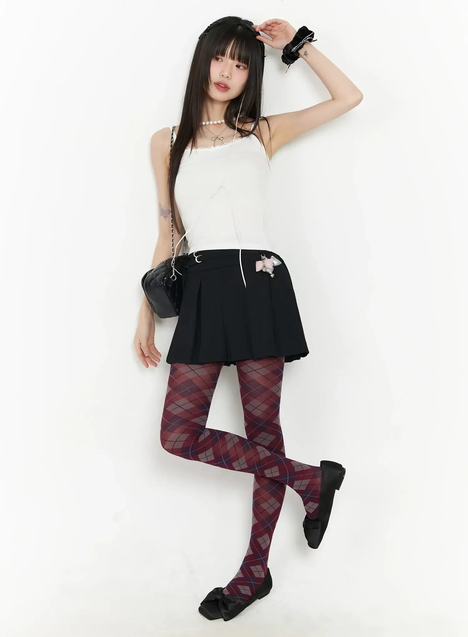Pleated Skort with Belt Detail IM523 - Image 2