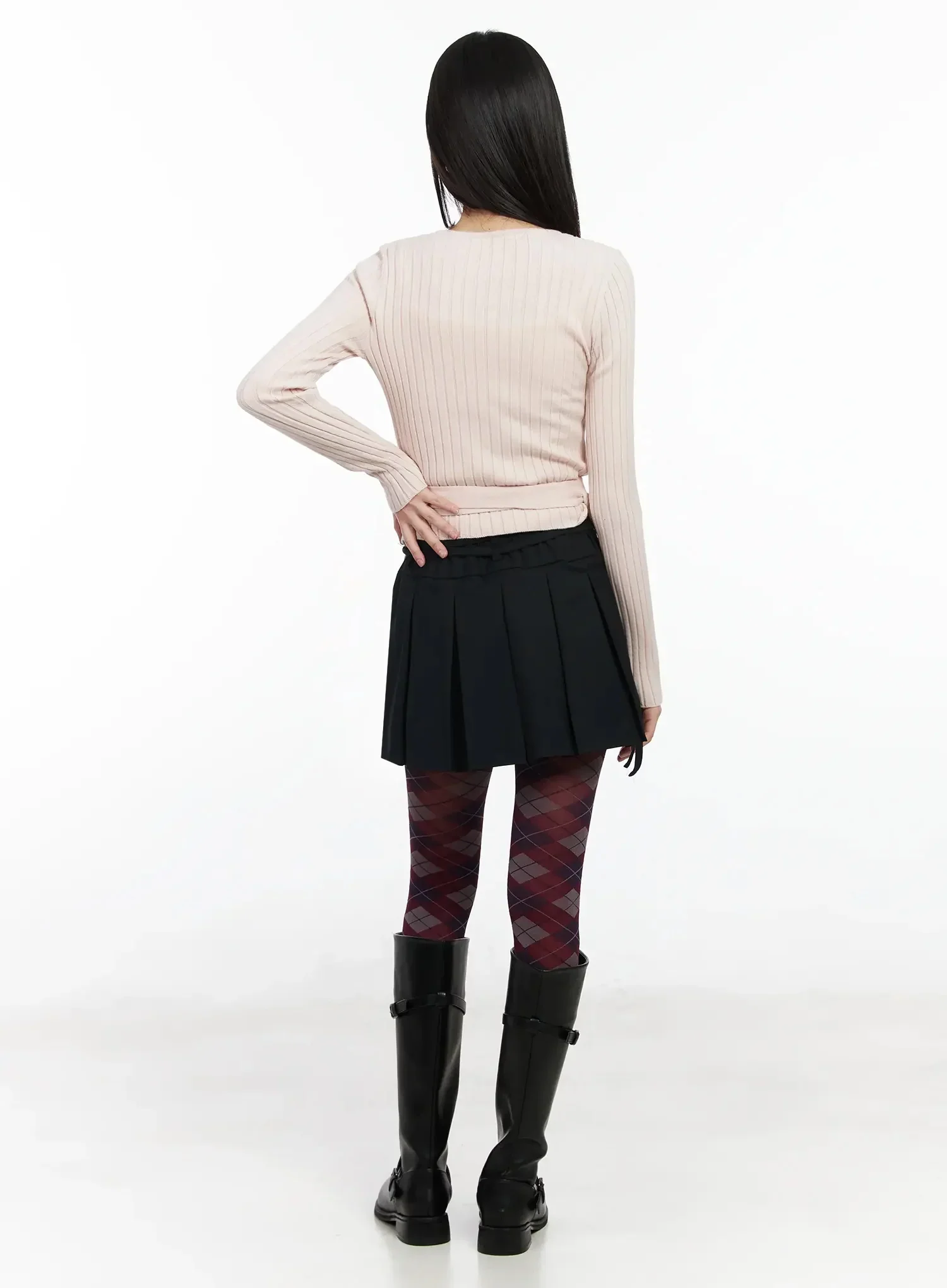 Pleated Skort with Belt Detail IM523 - Image 9