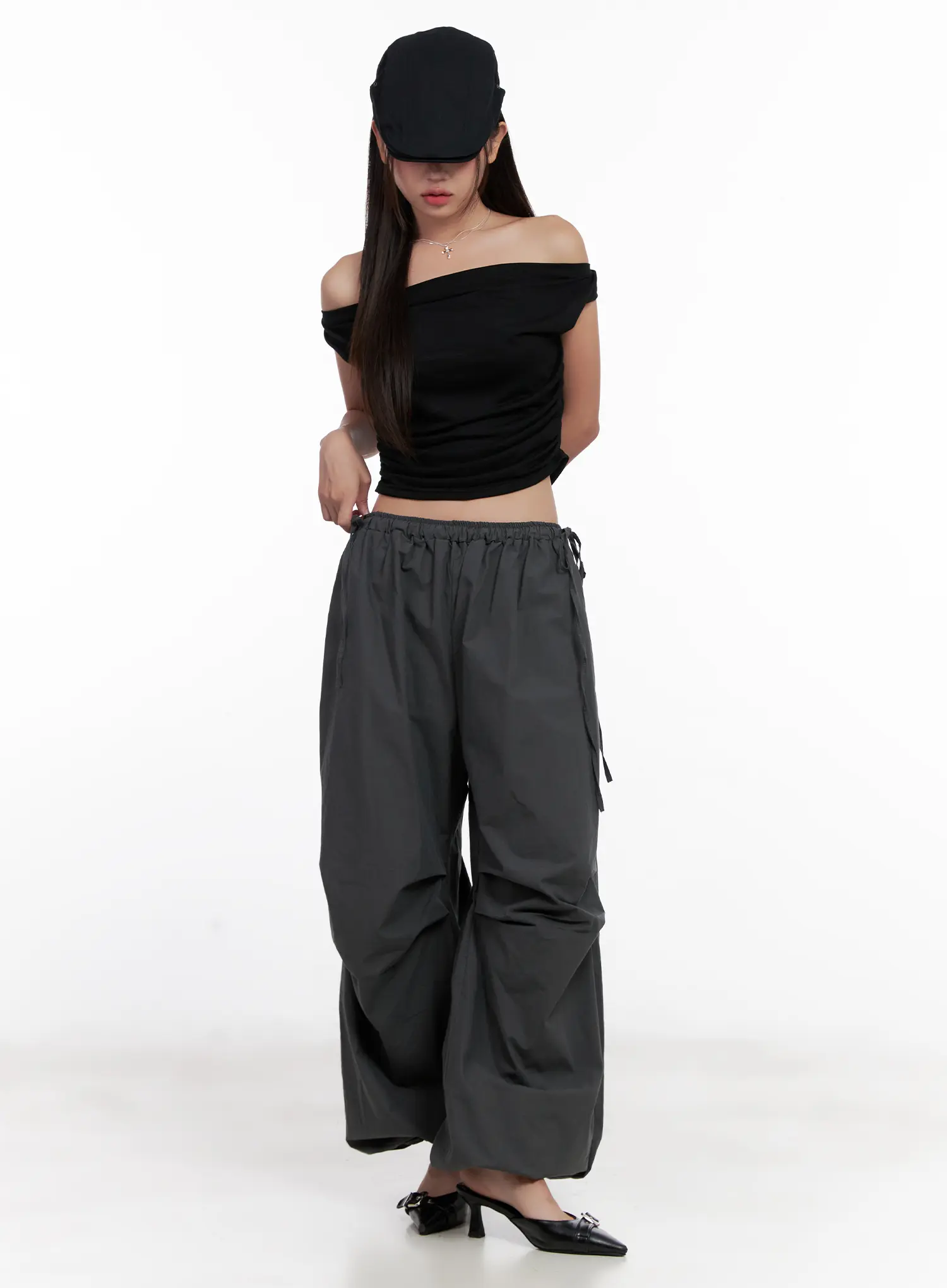 Pleated Wide-Leg Joggers CL518 - Image 9