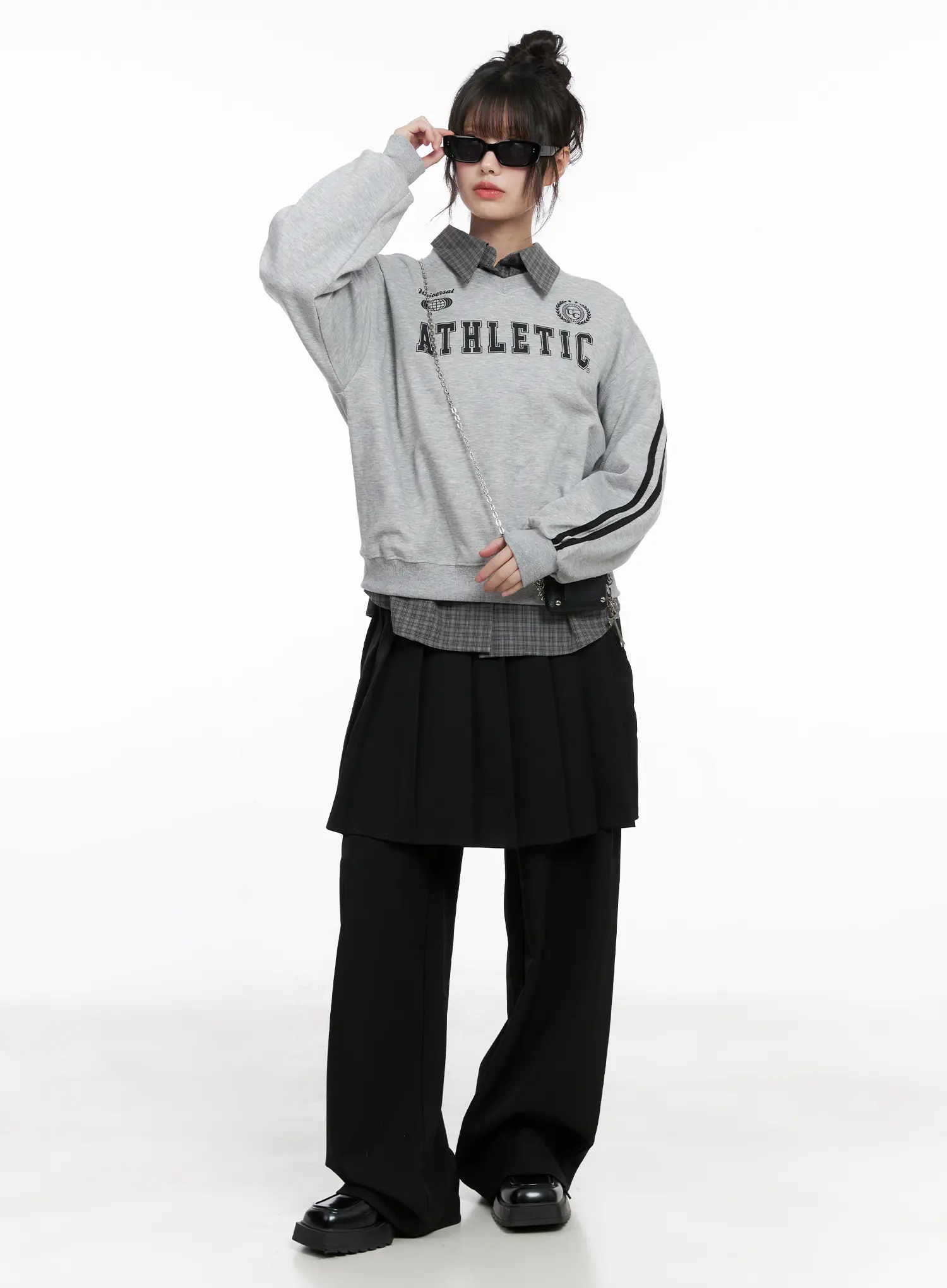 Pleated Wrap Skirt Pants CG515 - Image 2