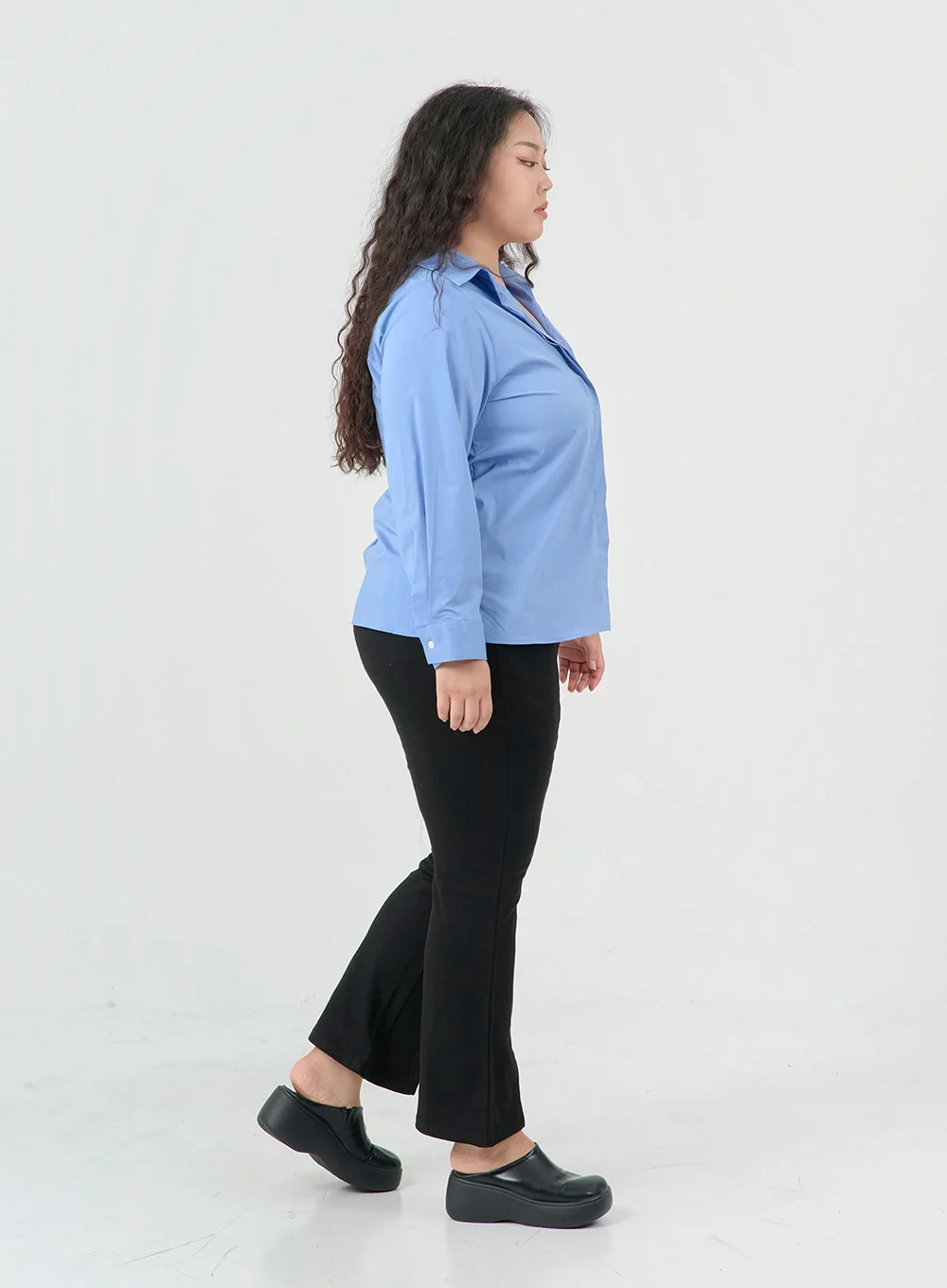 Plus Cotton Bending Bootcut Pants IS05 - Image 7